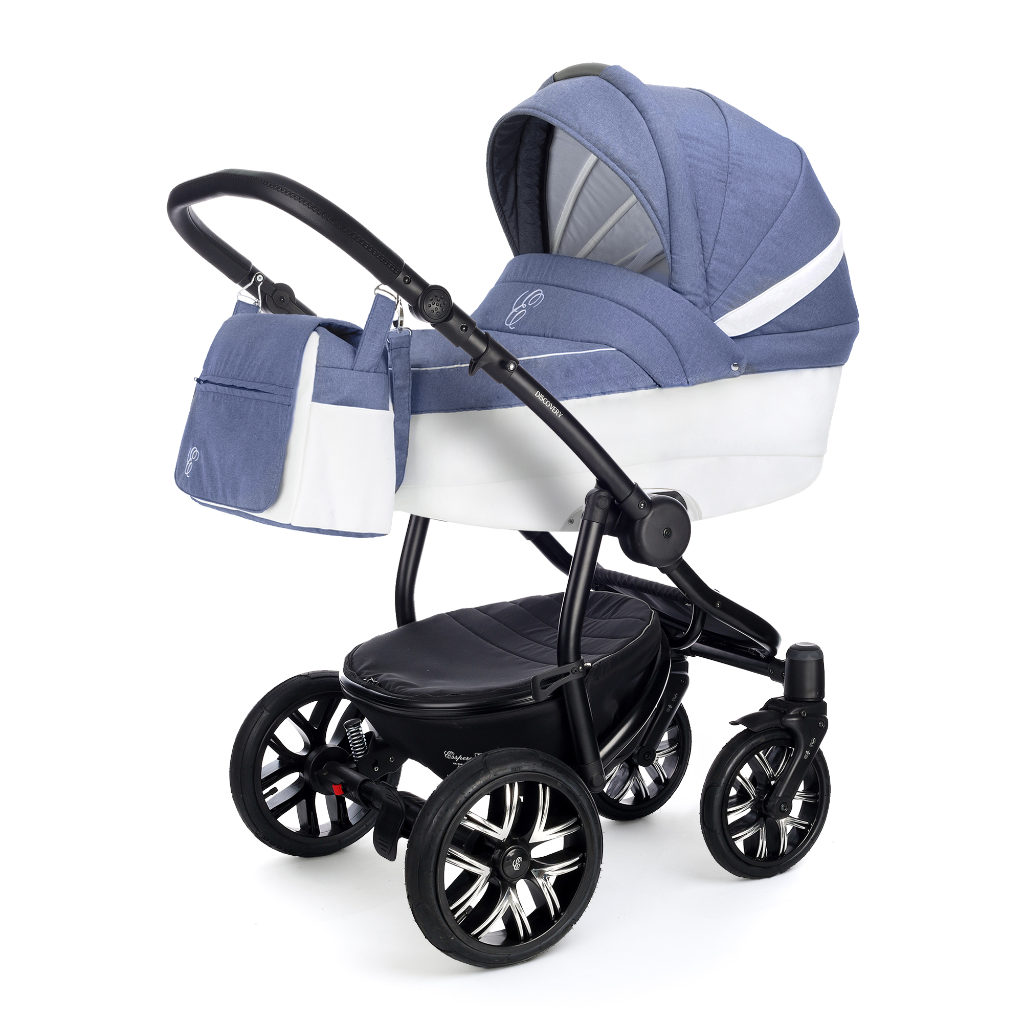 Коляска для новорожденных Esspero Grand Discovery (шасси Black) Jeans Blue
