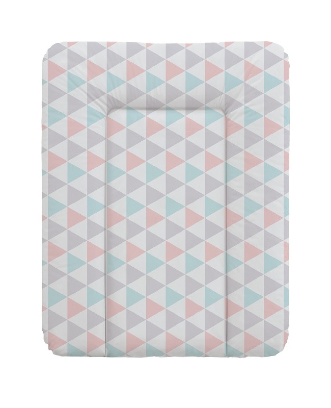 Пеленальный матрац Ceba Baby мягкий на комод 70x50 см Triangle Turquoise/Orange