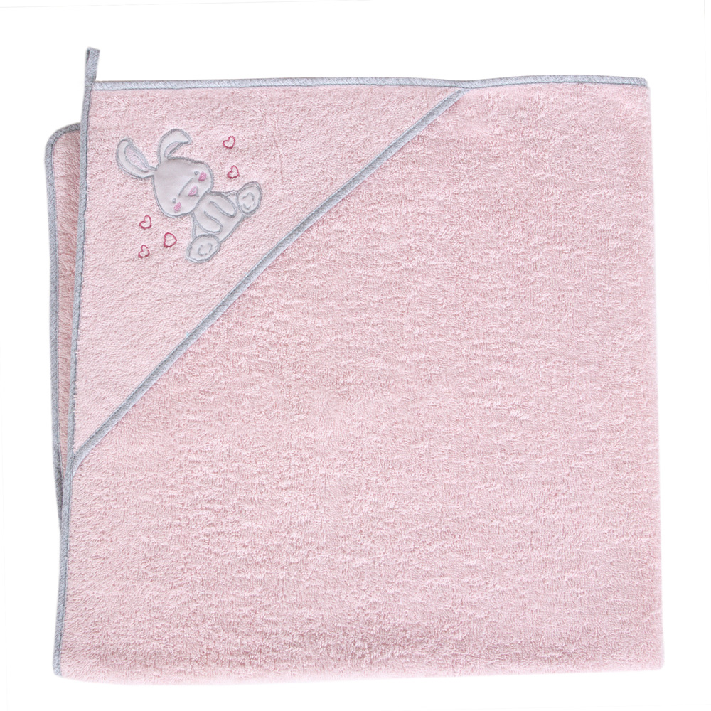 Полотенце-уголок Ceba Baby 100x100 см W-815-097-137 Small Bunny pink