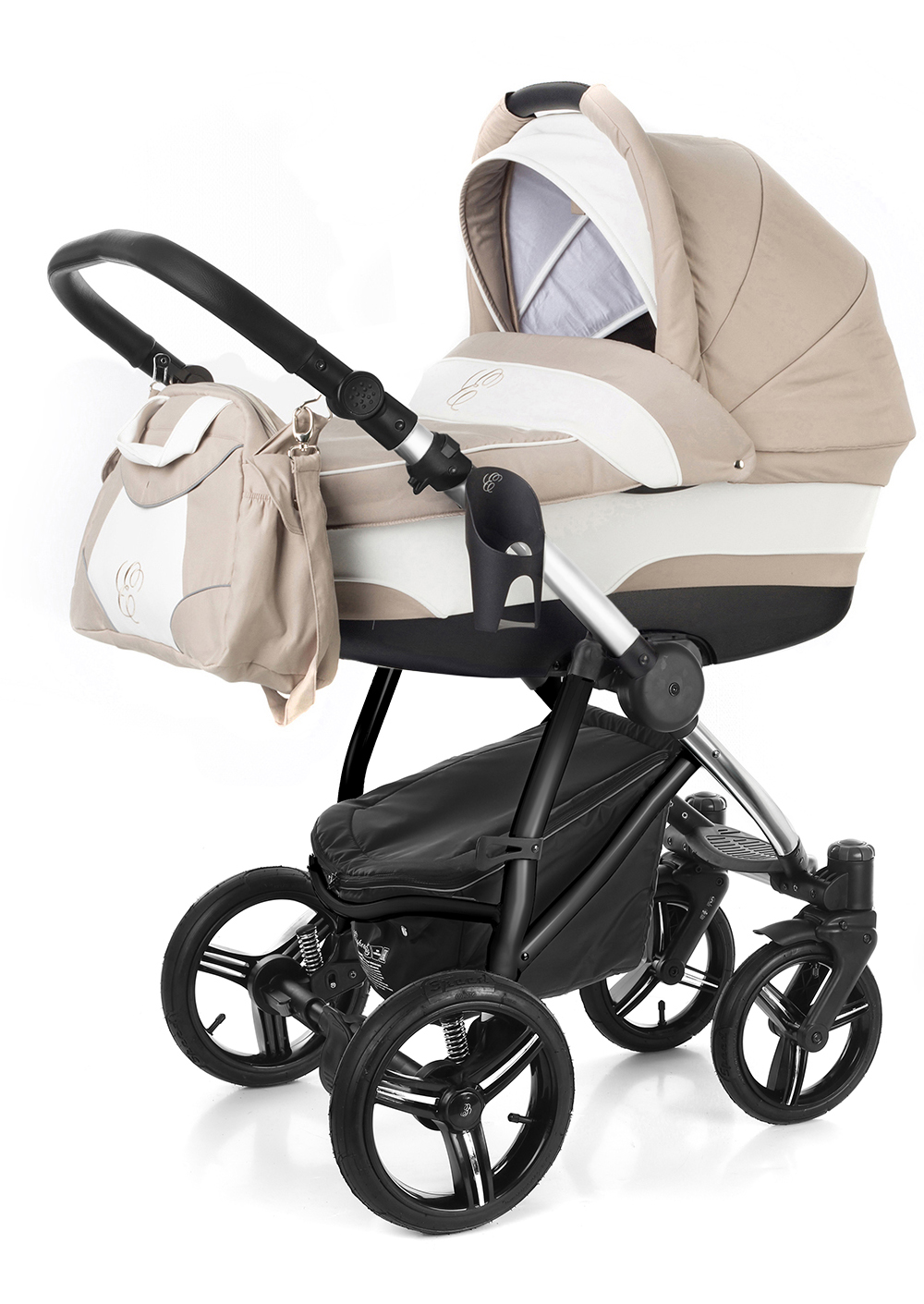 Коляска для новорожденных Esspero Newborn Lux (шасси Chrome) Khakki Lux