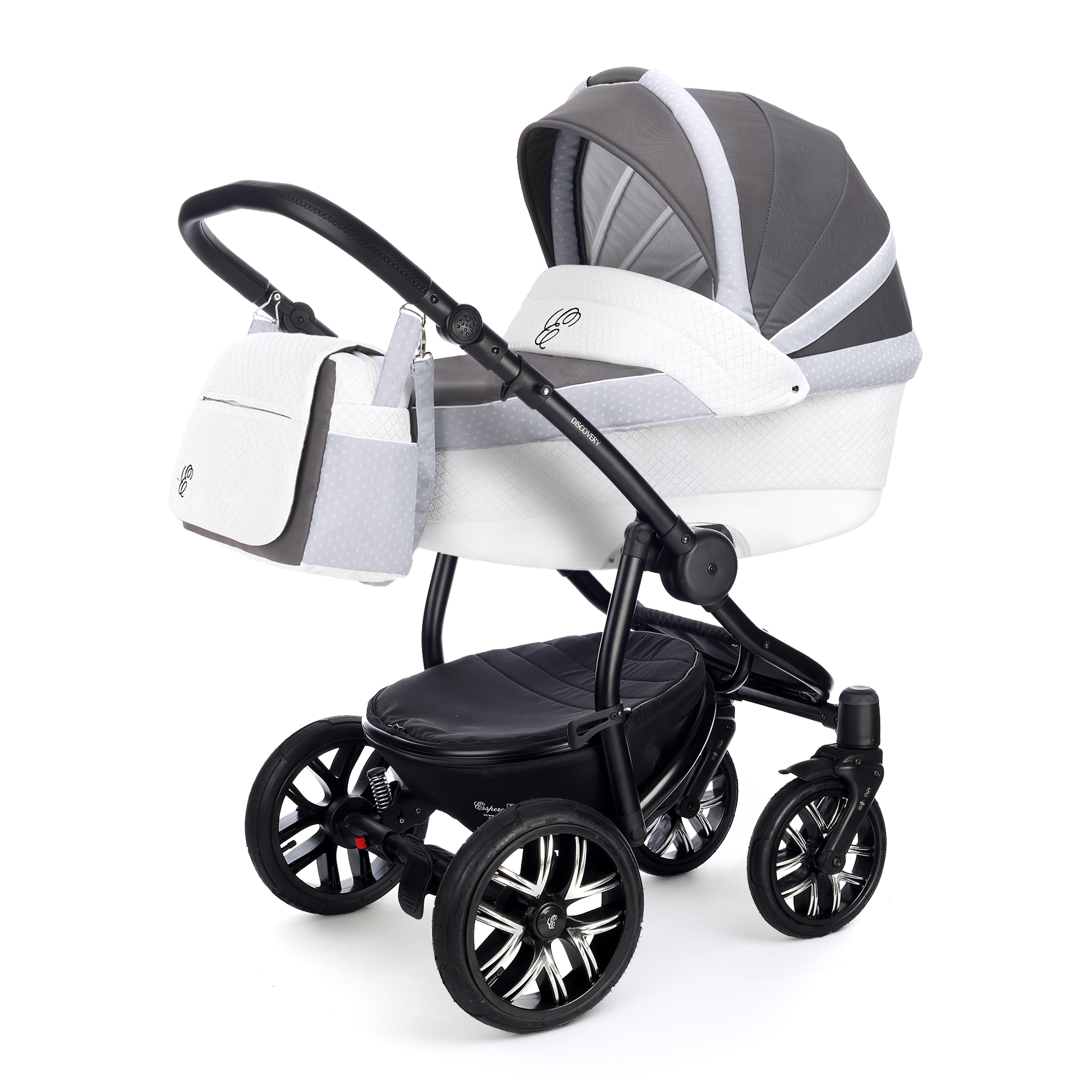 Коляска для новорожденных Esspero Grand Discovery (шасси Black) Royal Silver