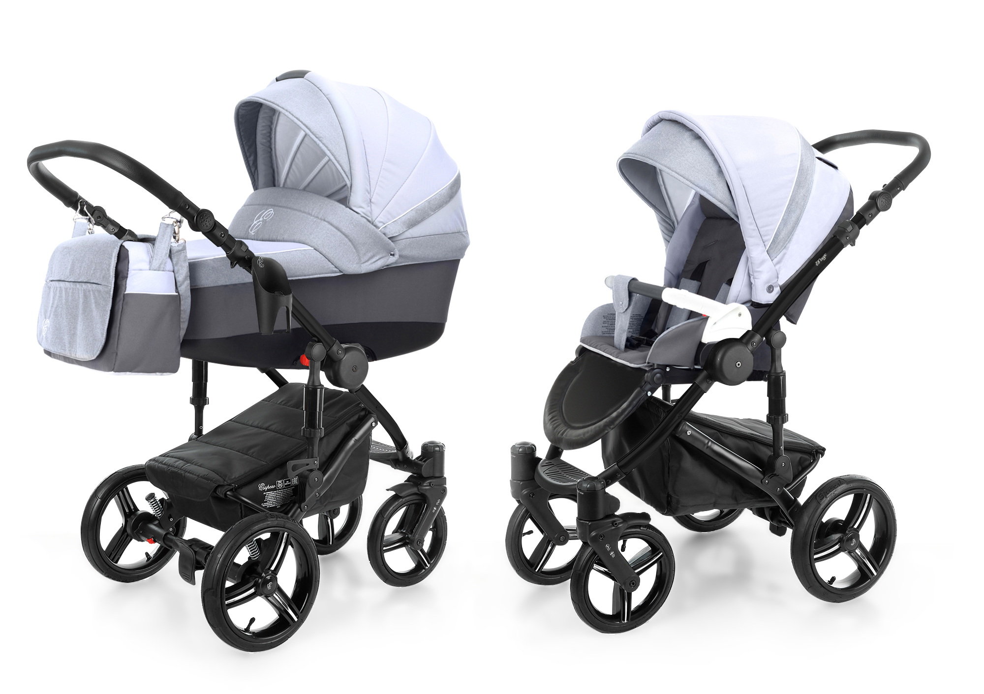 Коляска 2 в 1 Esspero Grand Magic (шасси Black) Grey Stone