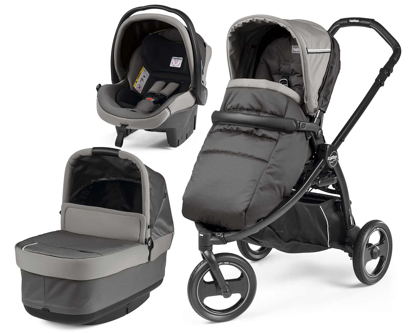 Коляска 3 в 1 Peg Perego Book Scout Pop Up Set Modular Class Grey