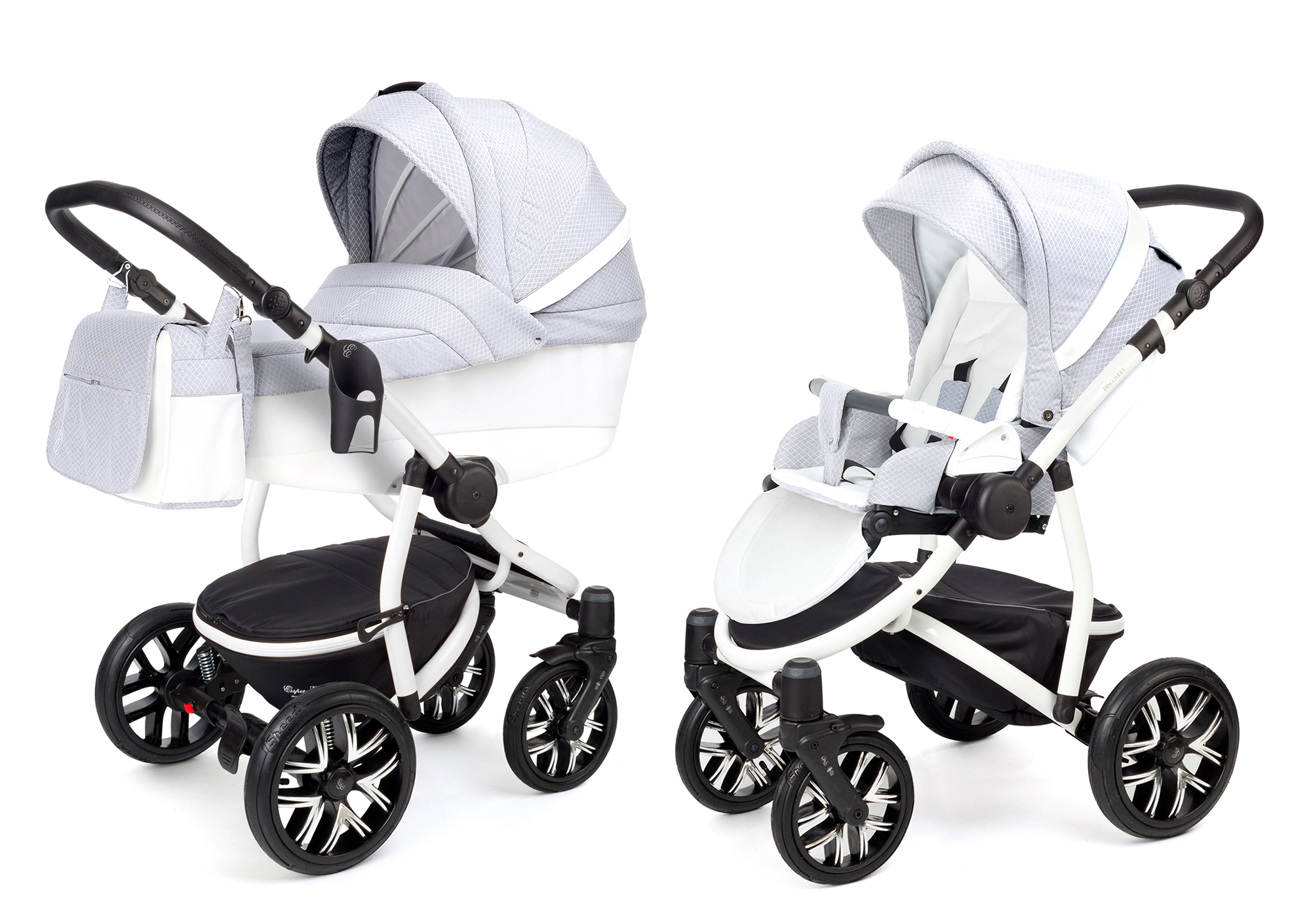 Коляска 2 в 1 Esspero Grand Discovery (шасси White) Grey Diamond