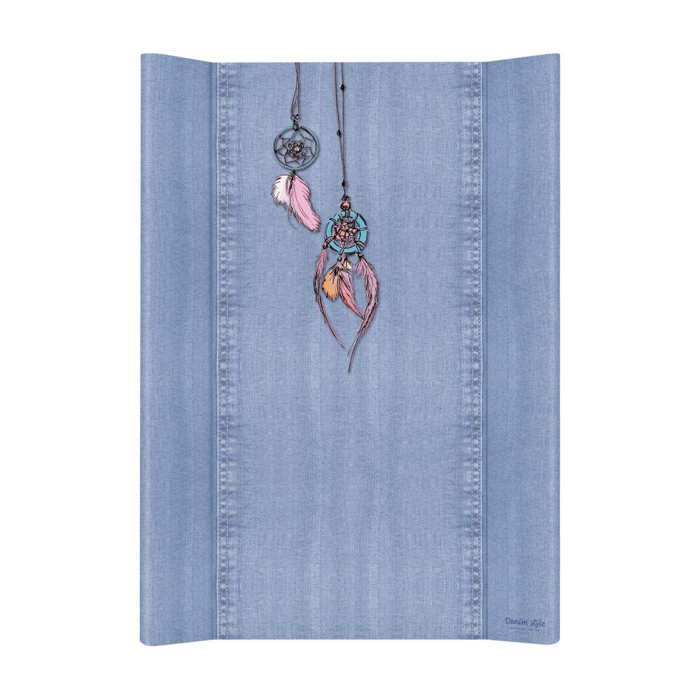 Пеленальный матрасик 70 см Ceba Baby Denim Style мягкий без изголовья W-102 Dream Catcher blue W-102-119-598
