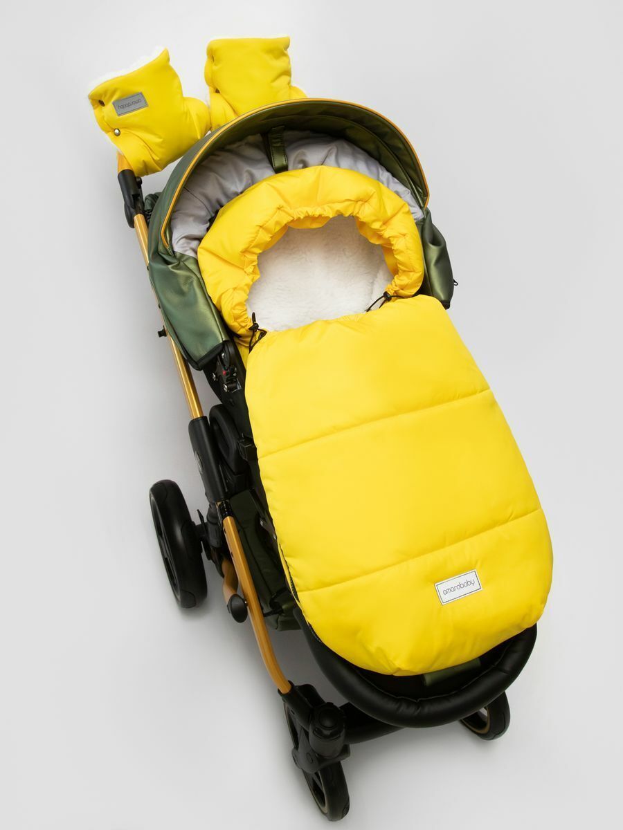 Конверт в коляску AMAROBABY Snowy Travel Желтый, 85 см