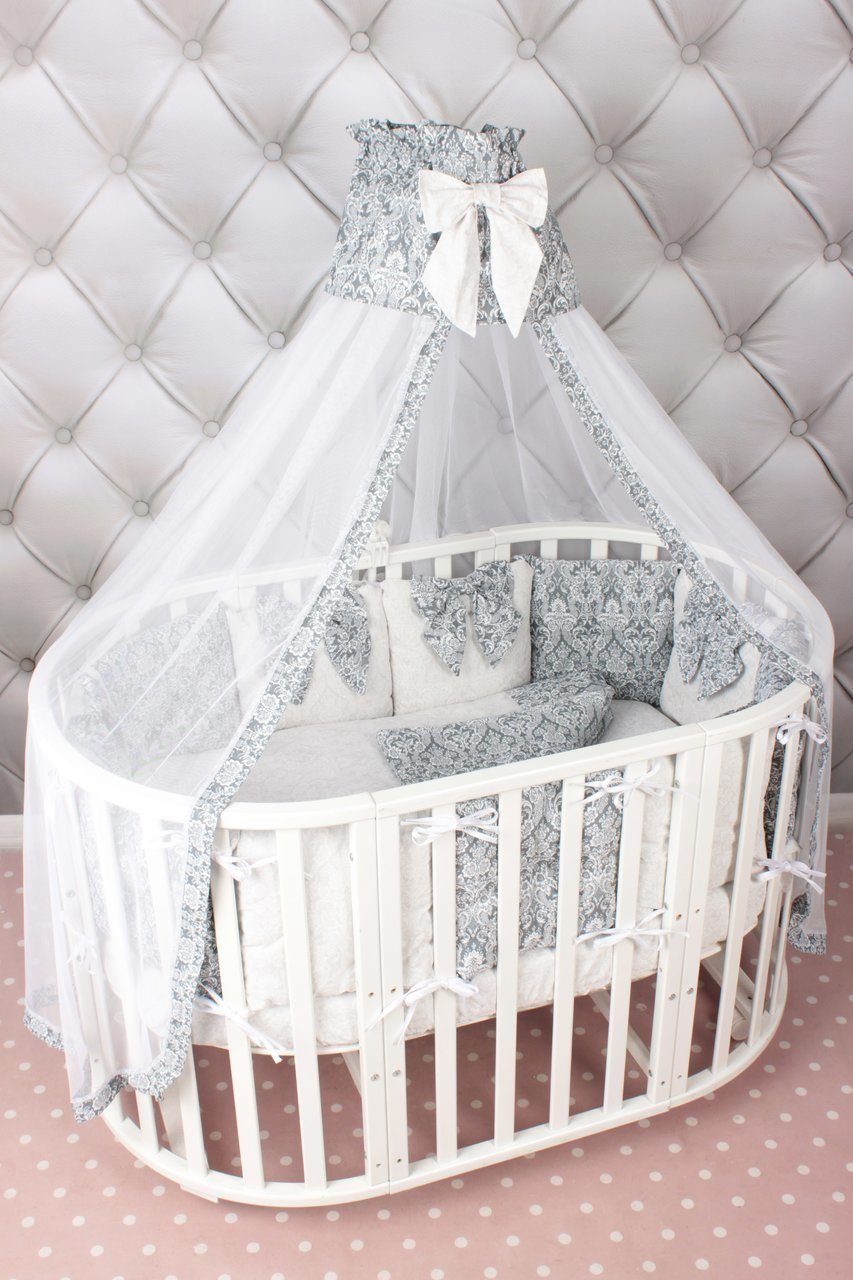Комплект Premium в кроватку 18 предметов AmaroBaby Элит серый