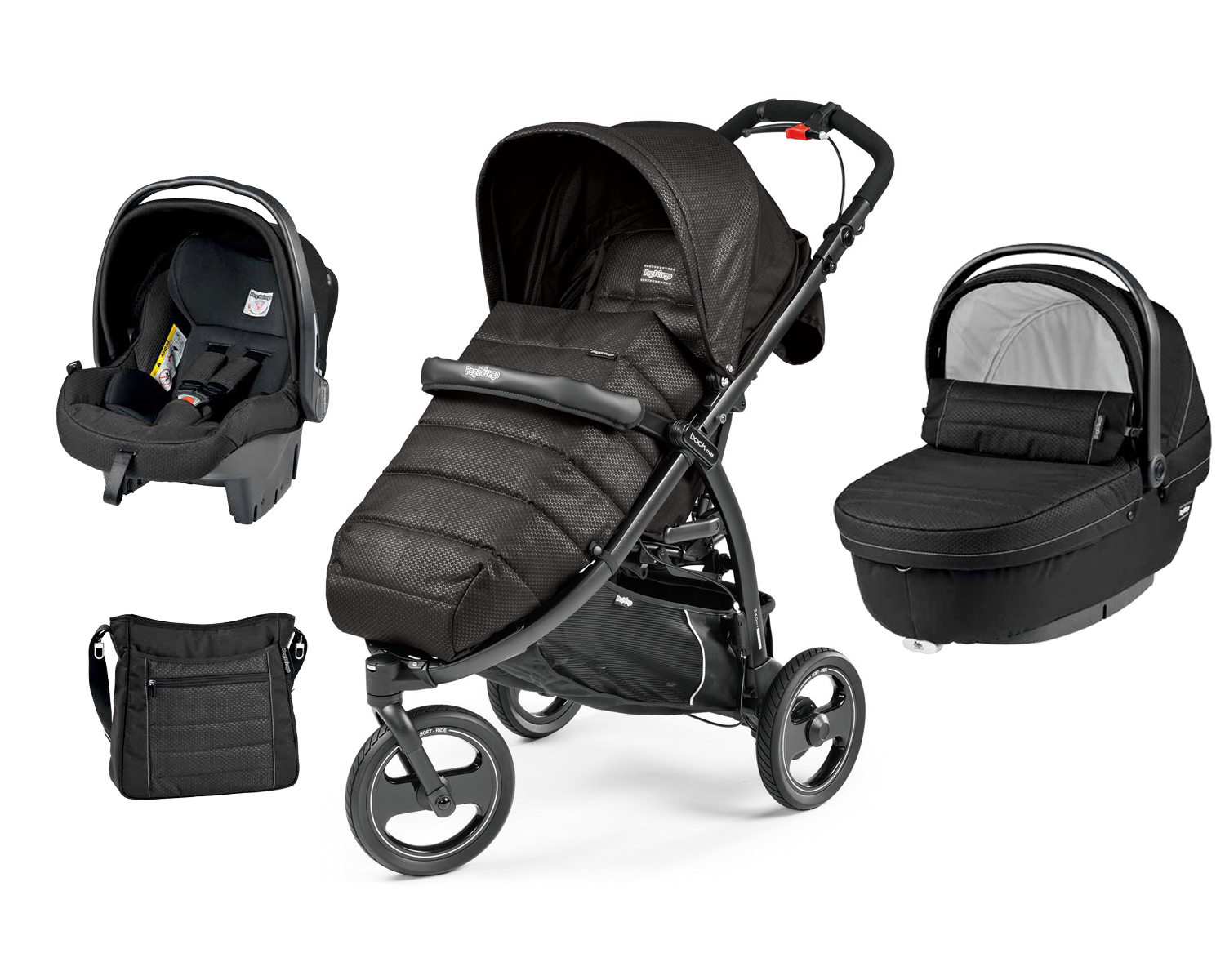 Коляска 3 в 1 Peg-Perego Book Cross Modular System Mod Black