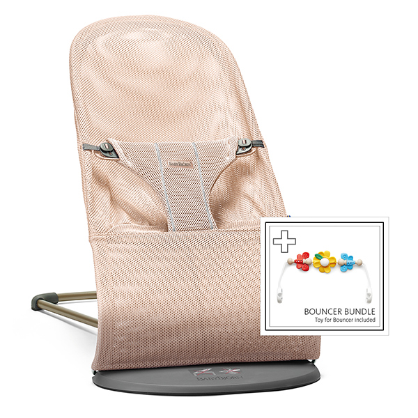 Детский шезлонг с игрушкой BabyBjorn Balance Bliss 01/ Жемчужно-розовый