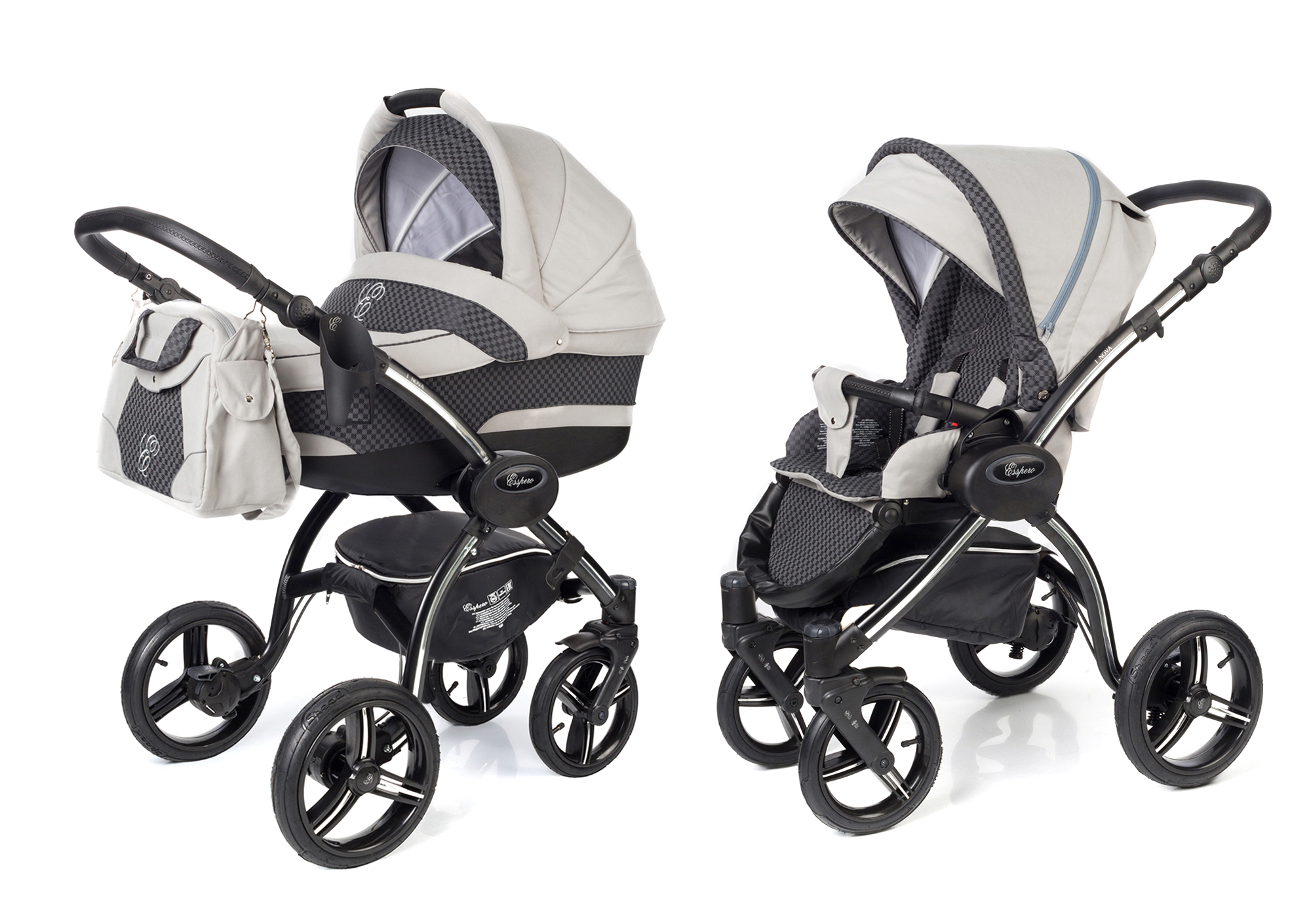 Коляска 2 в 1 Esspero I-Nova (шасси Black) Grey Carbon