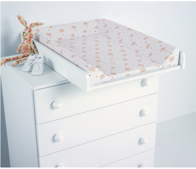 Пеленальная доска с матрасиком Micuna CP-1199 Plus White/Beige Bears and Hearts
