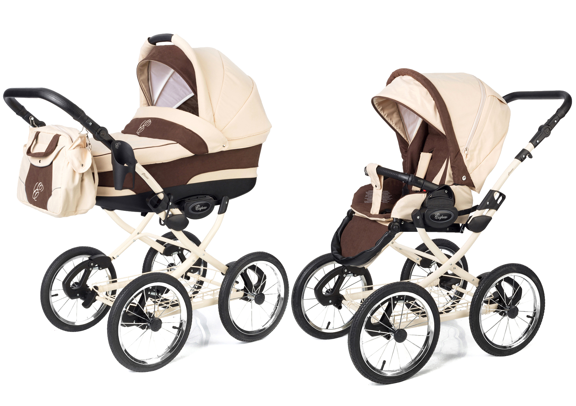 Коляска 2 в 1 Esspero Classic (шасси Beige) Beige Brown