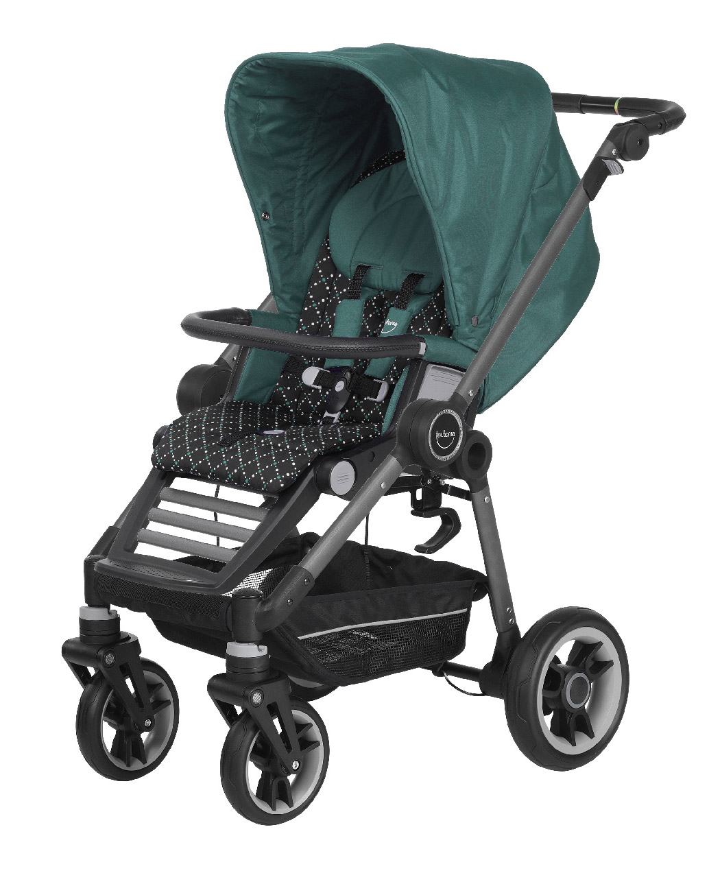 Прогулочная коляска Teutonia Bliss (шасси Graphite) 6130-6160 Jade-Twinkle