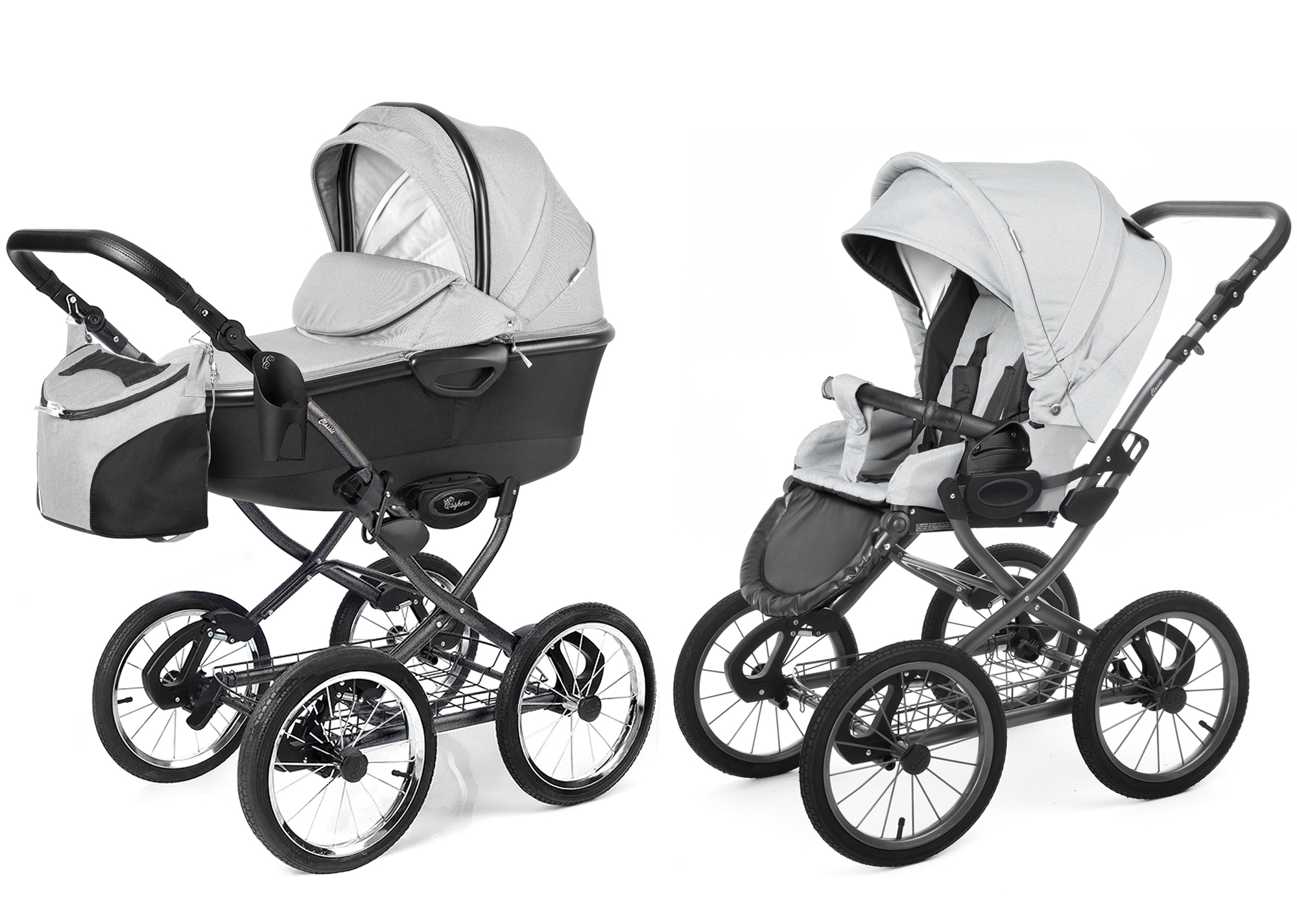 Коляска 2 в 1 Esspero Classic Alu (шасси Graphite) Steel