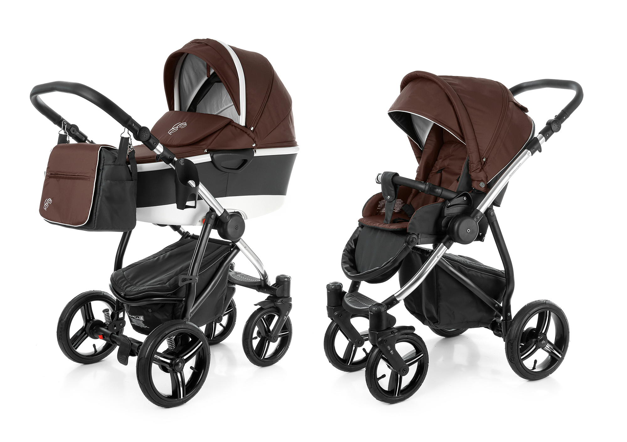 Коляска 2 в 1 Esspero Newborn Lux Alu (шасси Chrome) Brown