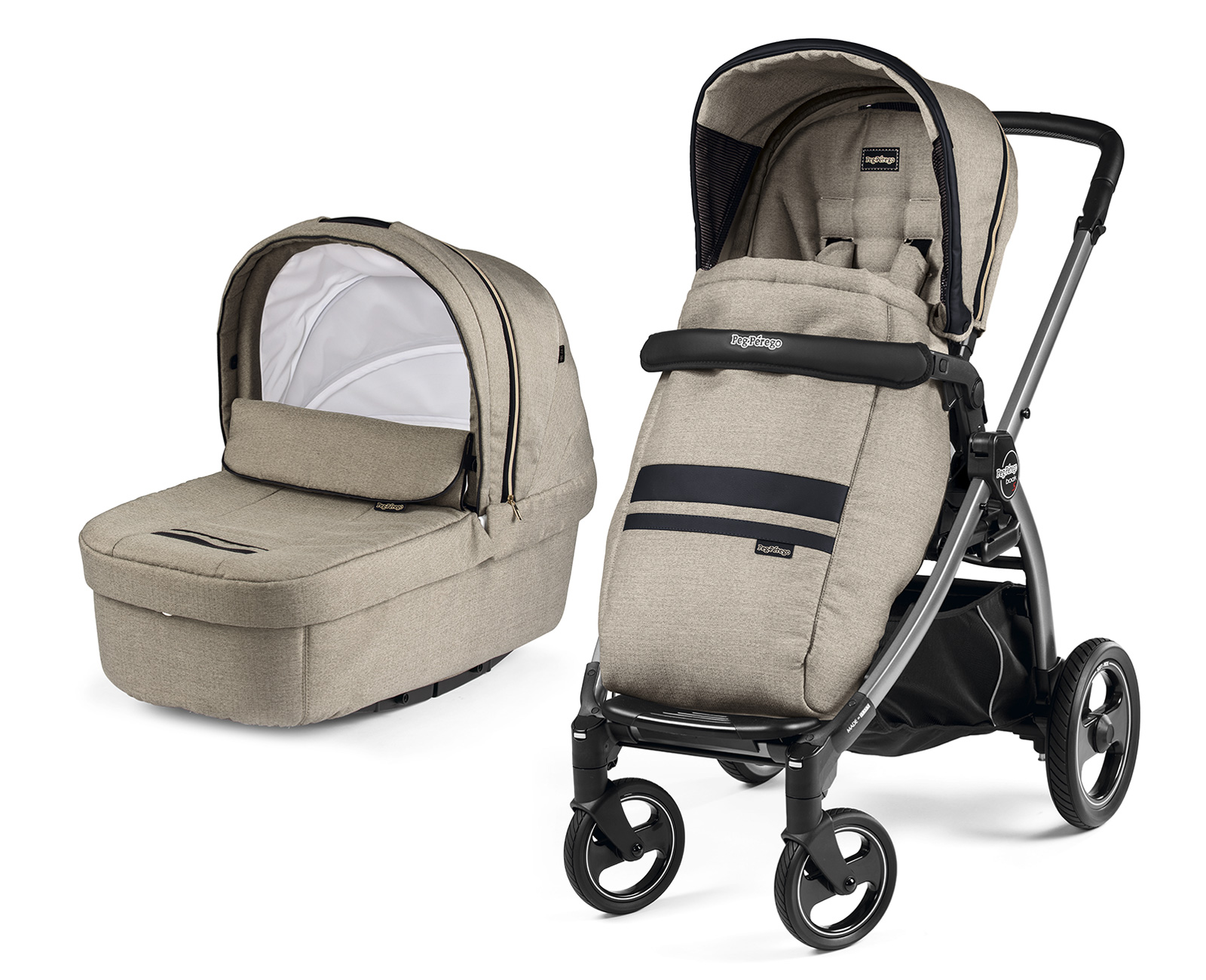 Коляска 2 в 1 Peg Perego Book S Primonido Combo Luxe Ecru