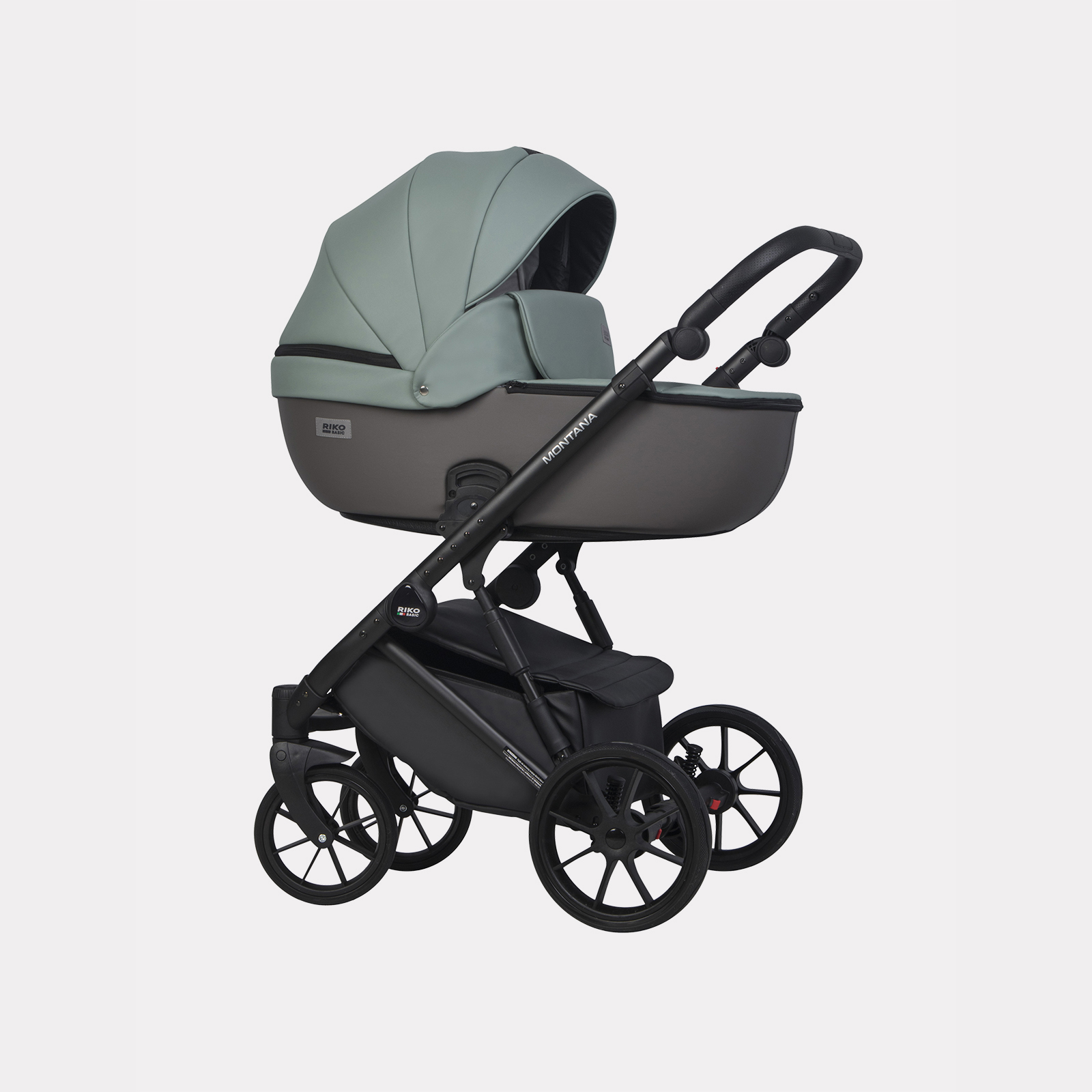 Коляска 2 в 1 RIKO BASIC MONTANA ECCO 30 Green-Grey (зеленый-серый)