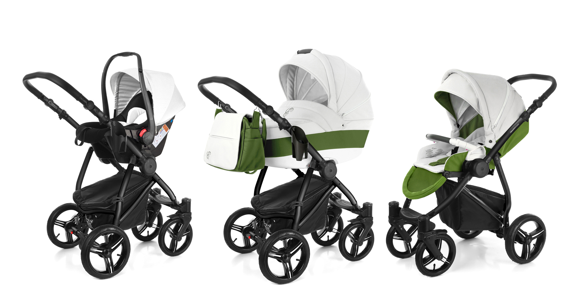 Коляска 3 в 1 Esspero Grand Newborn Lux (шасси Black) Apple leatherette