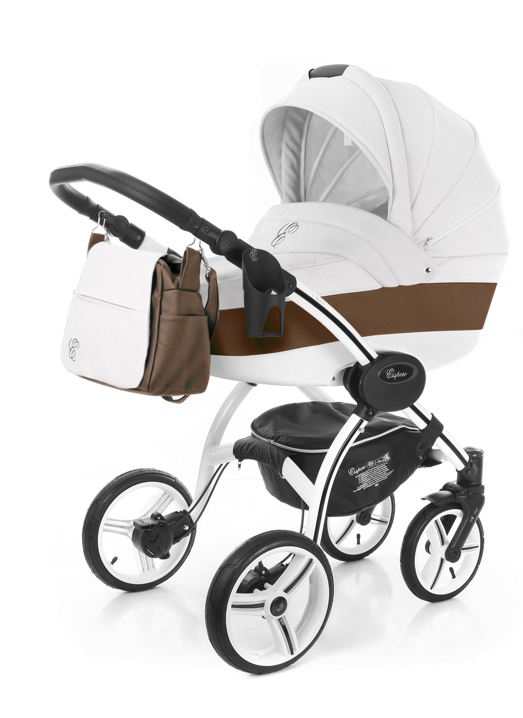 Коляска для новорожденных Esspero Grand I-Nova (шасси White) Canella leatherette