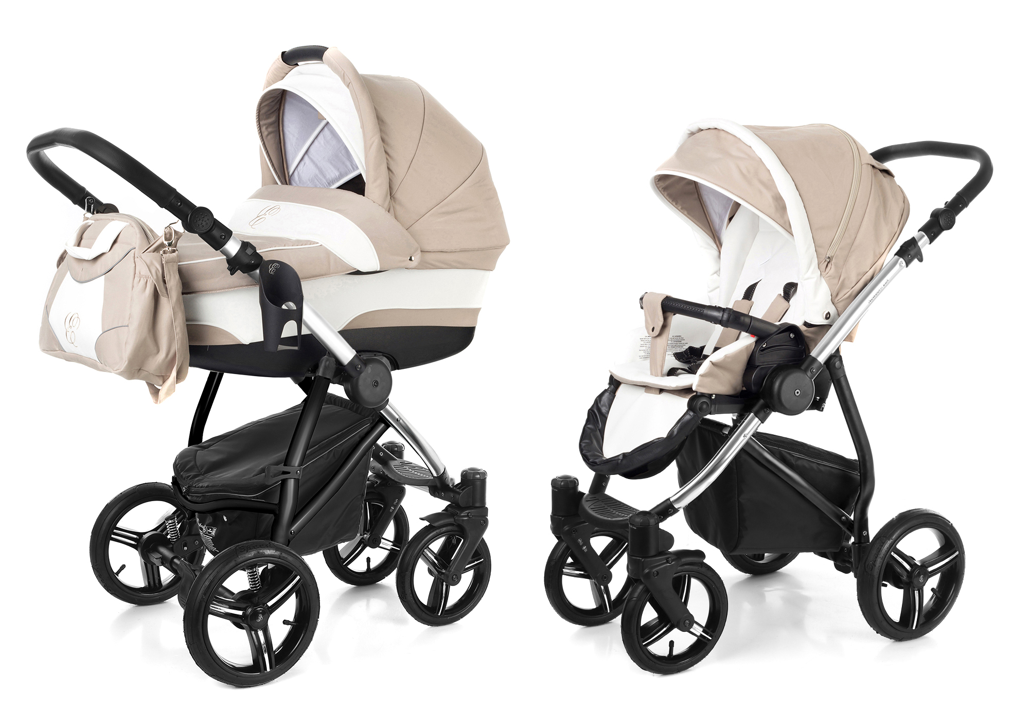 Коляска 2 в 1 Esspero Newborn Lux (шасси Chrome) Khakki Lux