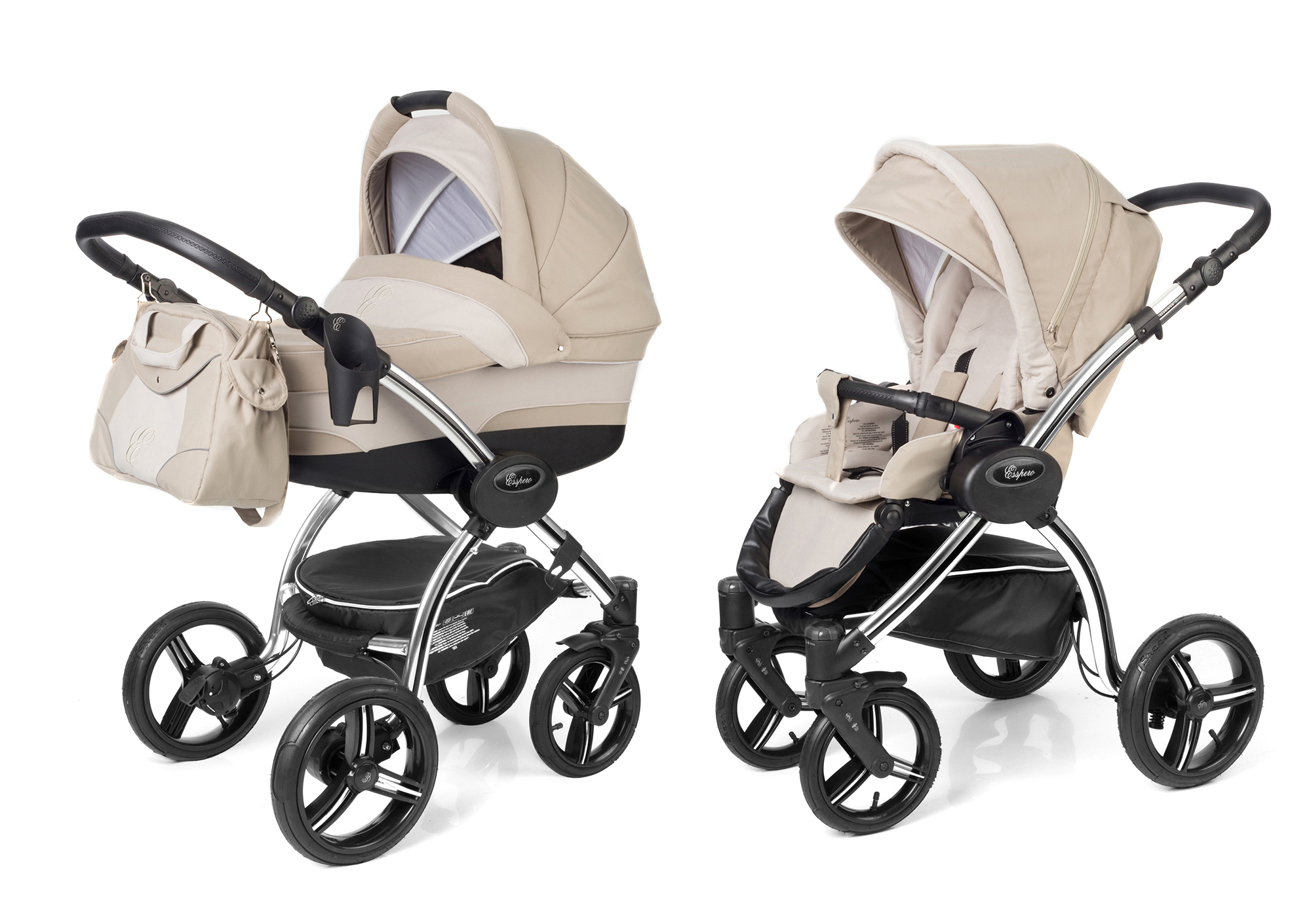 Коляска 2 в 1 Esspero I-Nova (шасси Chrome) Khakki Beige
