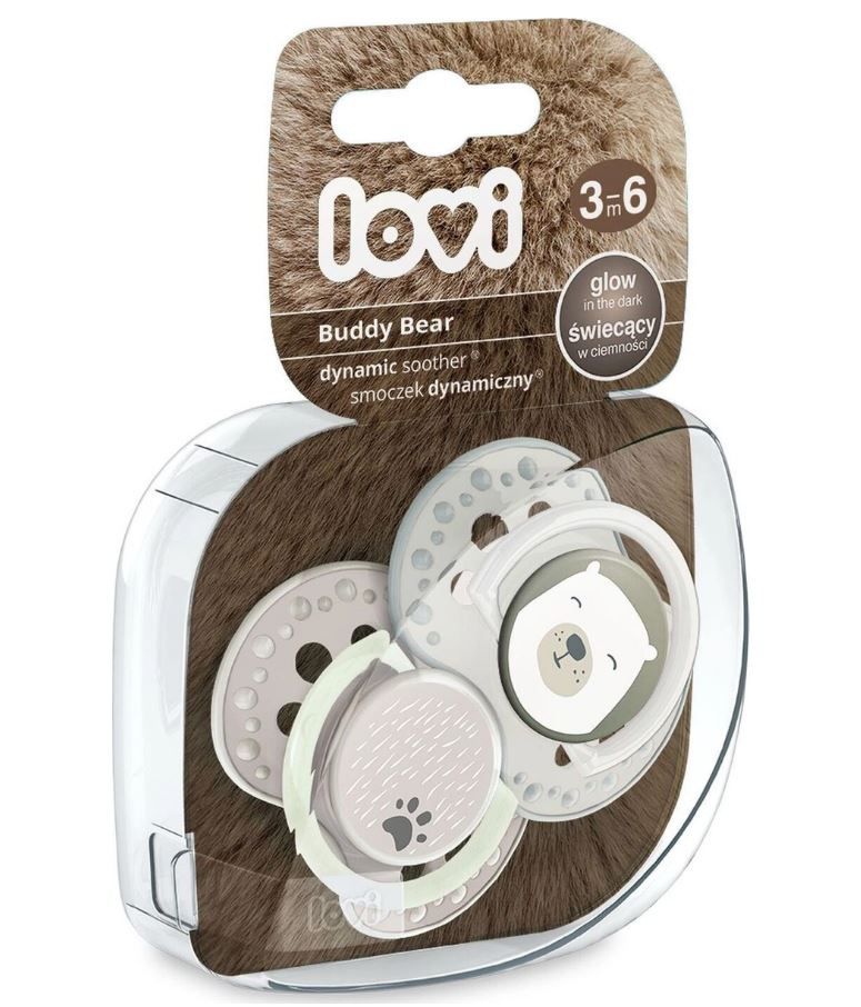 Пустышка динамическая Lovi Buddy Bear арт. 22/864, силикон, 3-6 мес., 2 шт.