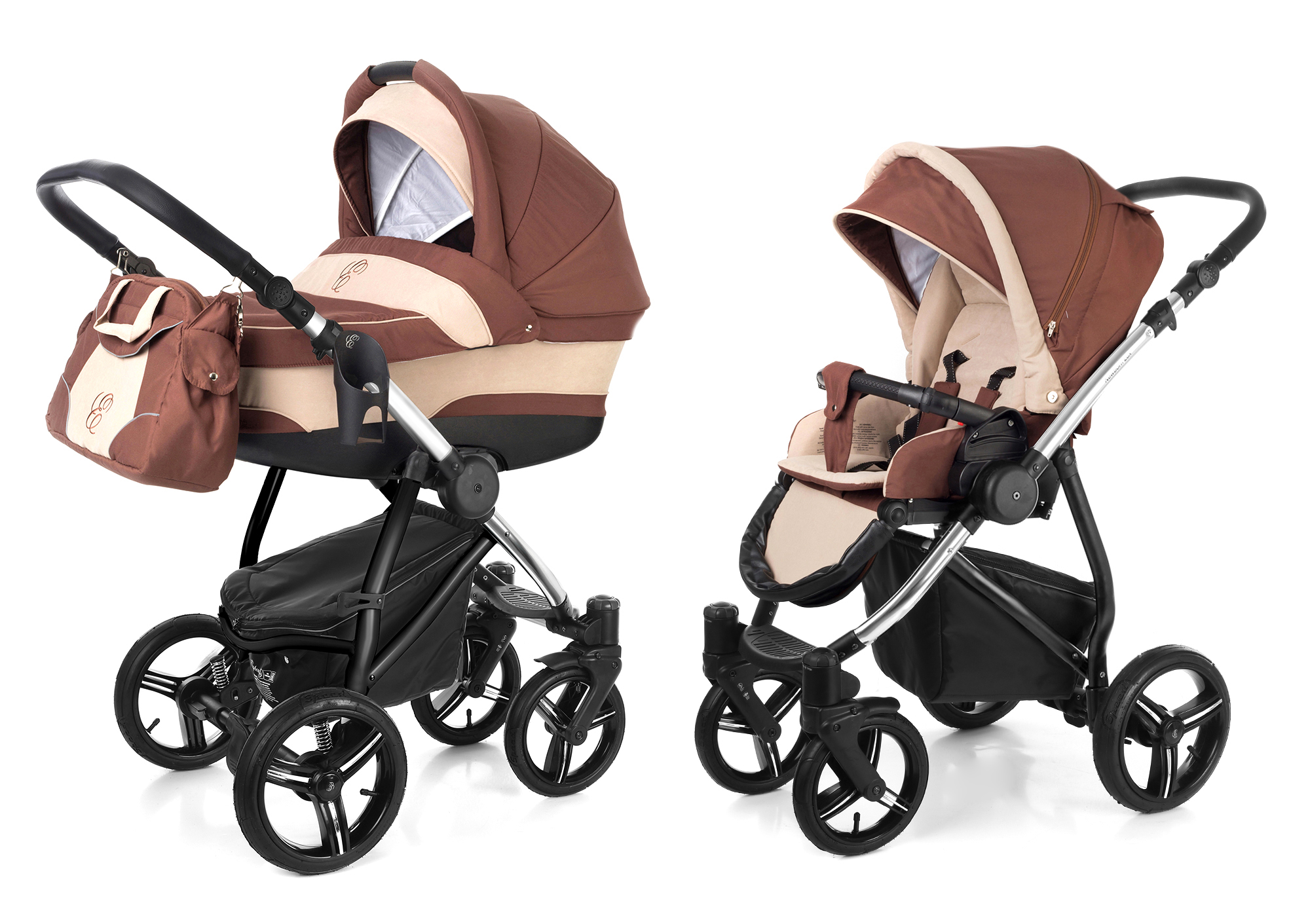 Коляска 2 в 1 Esspero Newborn Lux (шасси Chrome) Brown Beige