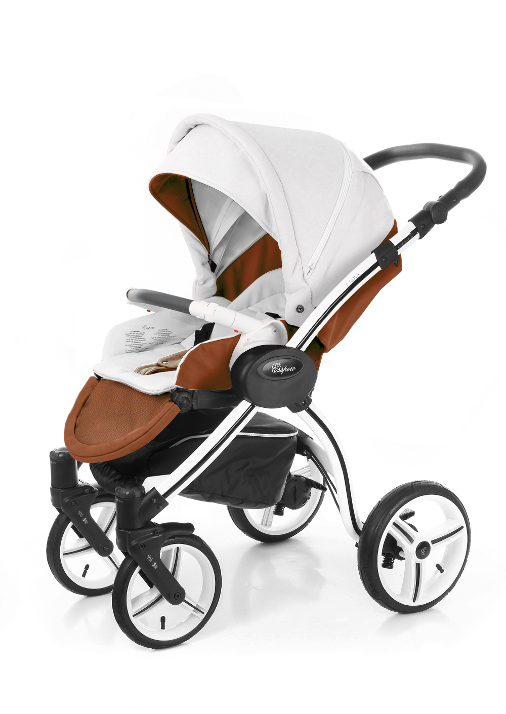 Прогулочная коляска Esspero Grand I-Nova (шасси White) Orange leatherette