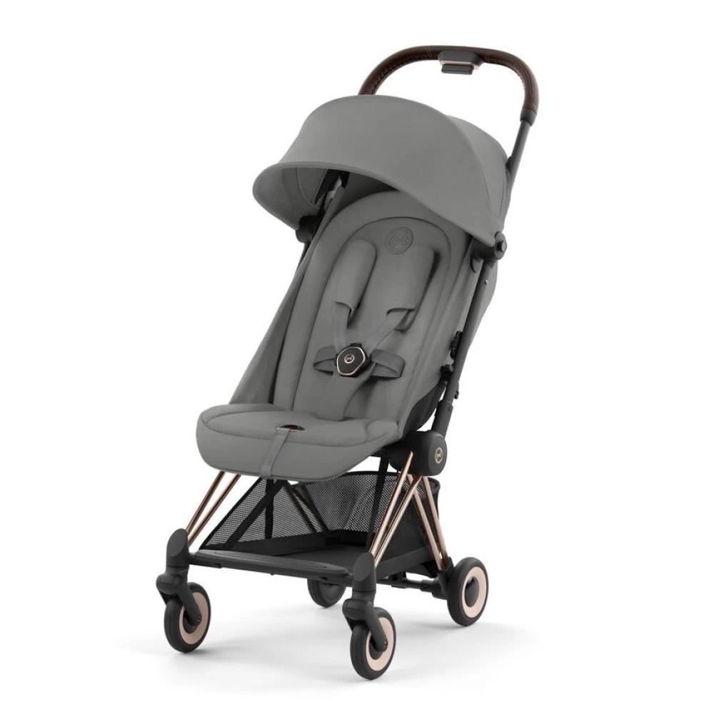 Прогулочная коляска Cybex Coya Rosegold Mirage Grey + дождевик + бампер
