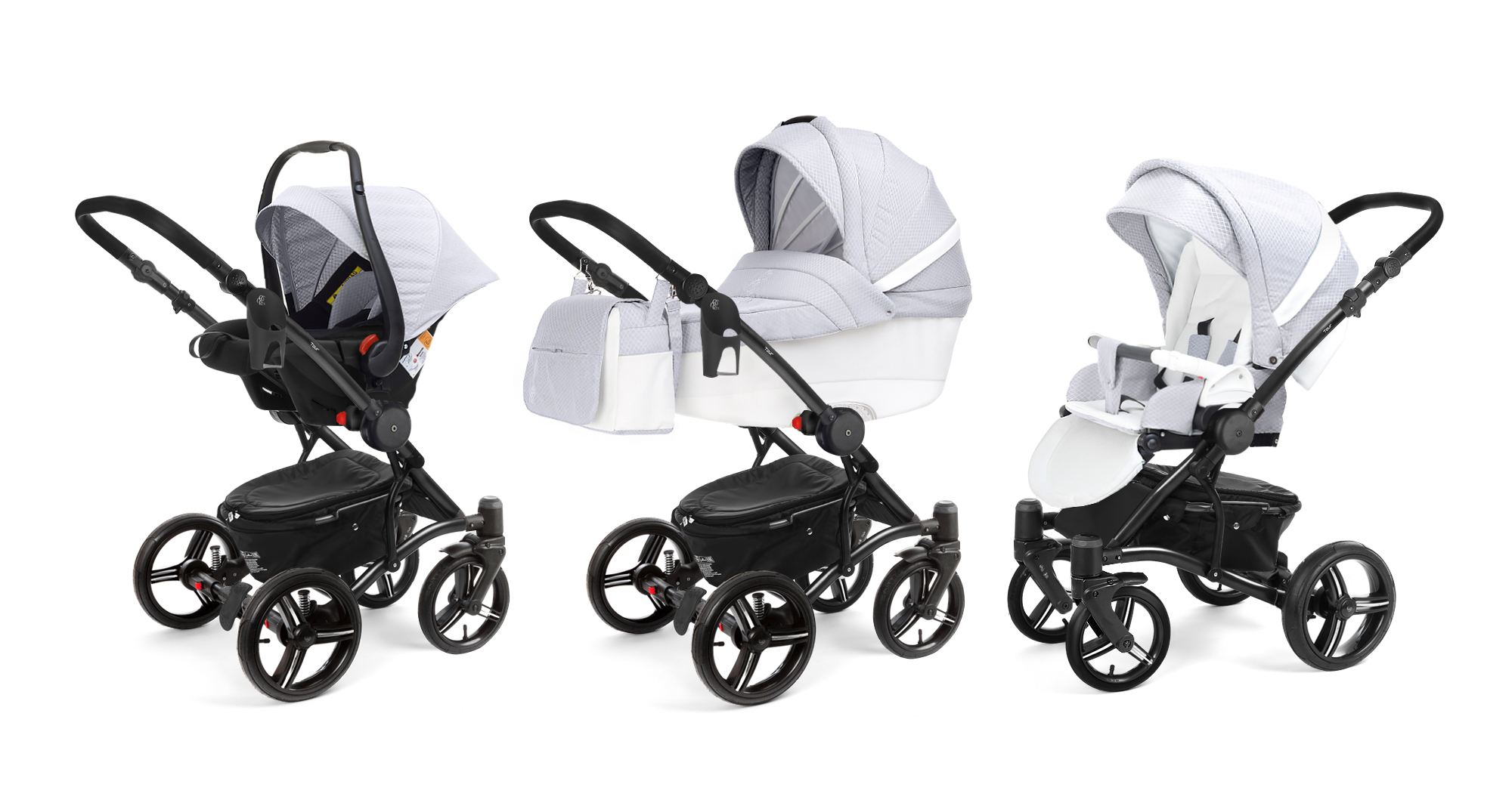 Коляска 3 в 1 Esspero Tour Leatherette (шасси Black) Grey Diamond