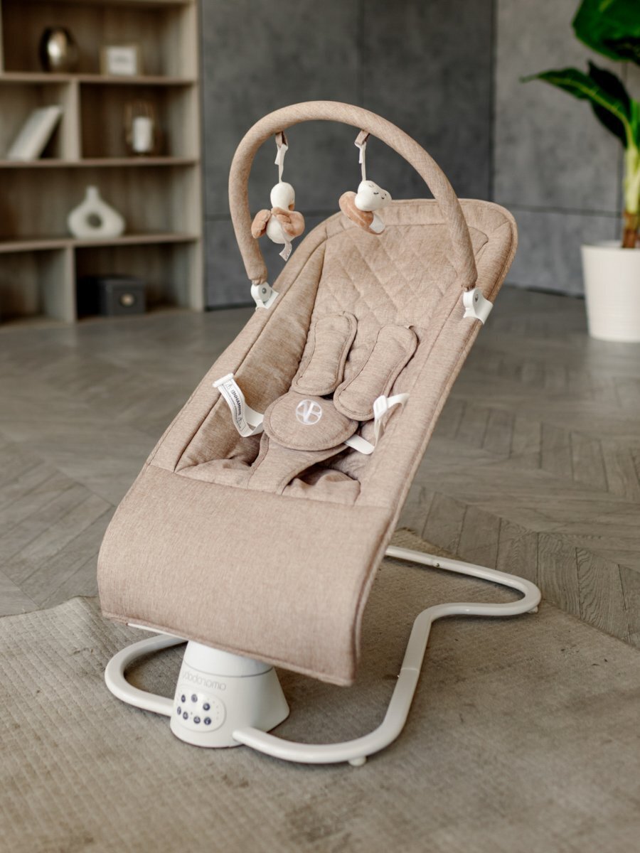 Электронные качели детские AMAROBABY HAPPY SWING Бежевый