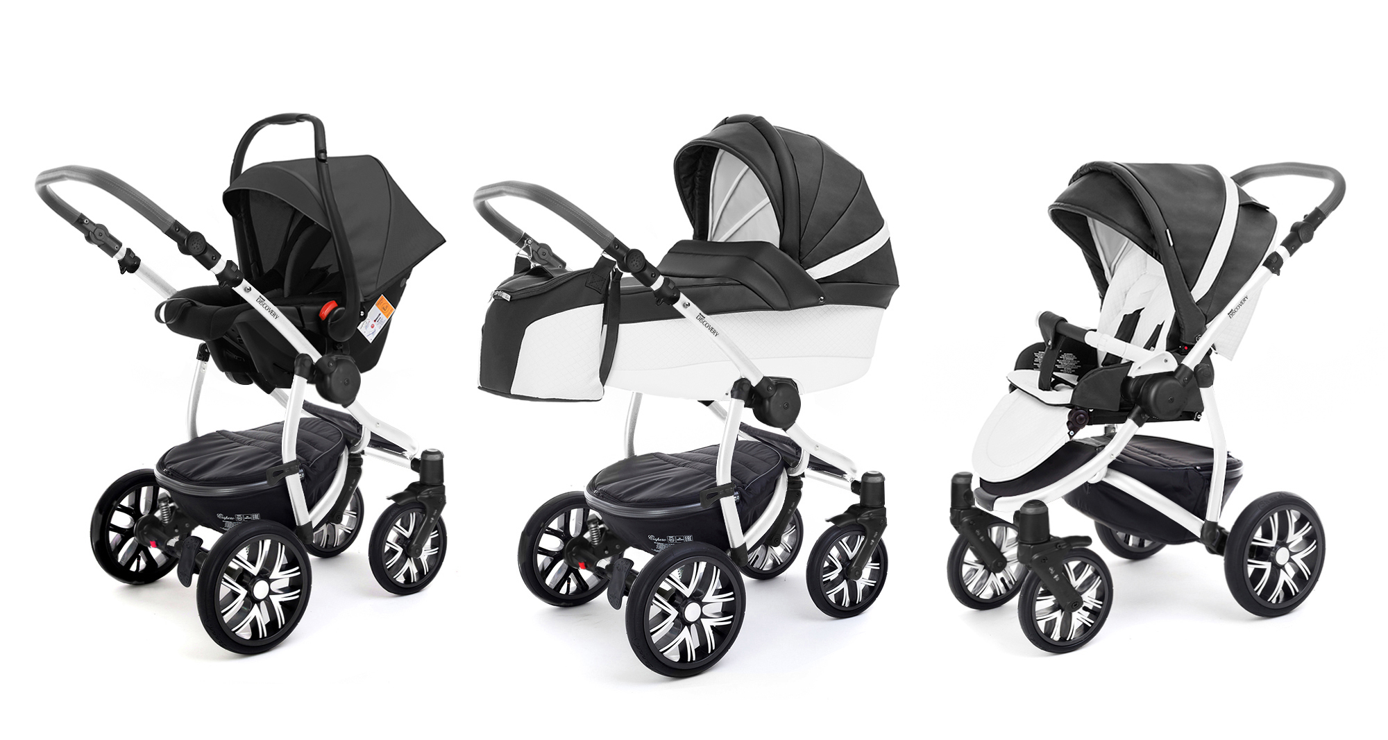 Коляска 3 в 1 Esspero Grand Discovery (шасси White) Nappa Graphite