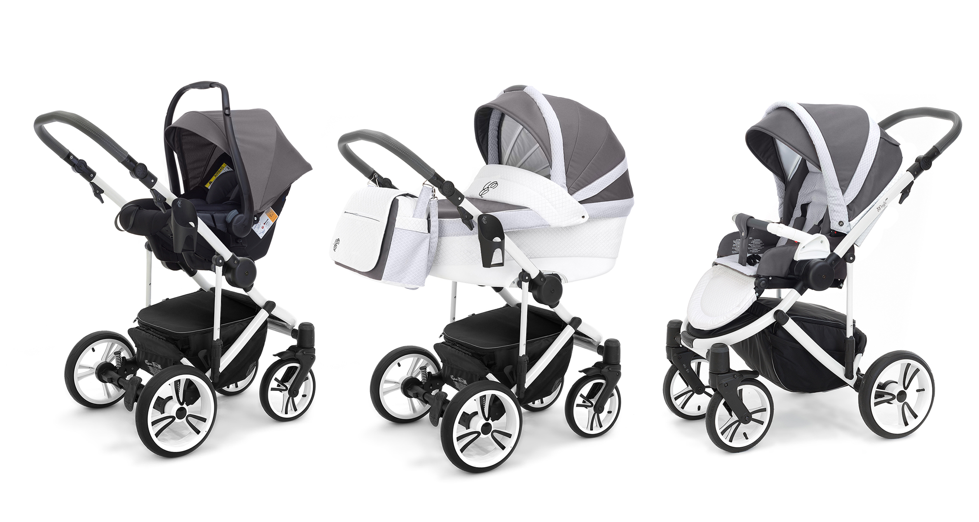 Коляска 3 в 1 Esspero Grand Magic Pro (шасси White) Royal Light Grey