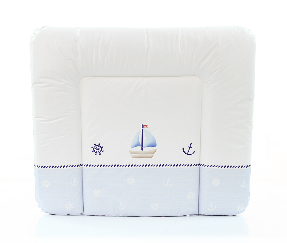 Пеленальный матрас мягкий Ceba Baby 70х85 Marine white-blue