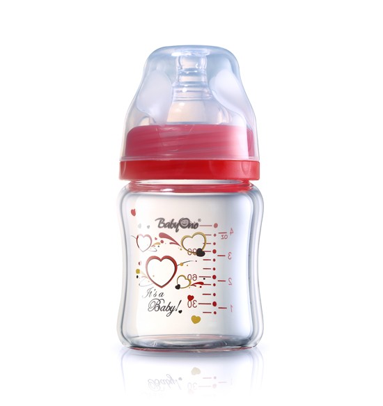 Стеклянная бутылочка BabyOno + нагрудник в подарок 1341+873
