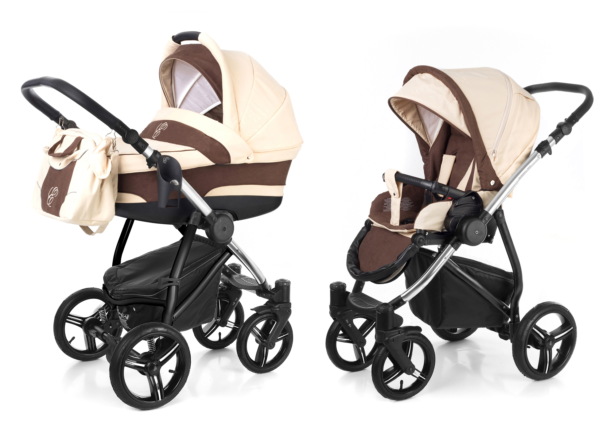 Коляска 2 в 1 Esspero Newborn Lux (шасси Chrome) Beige Brown