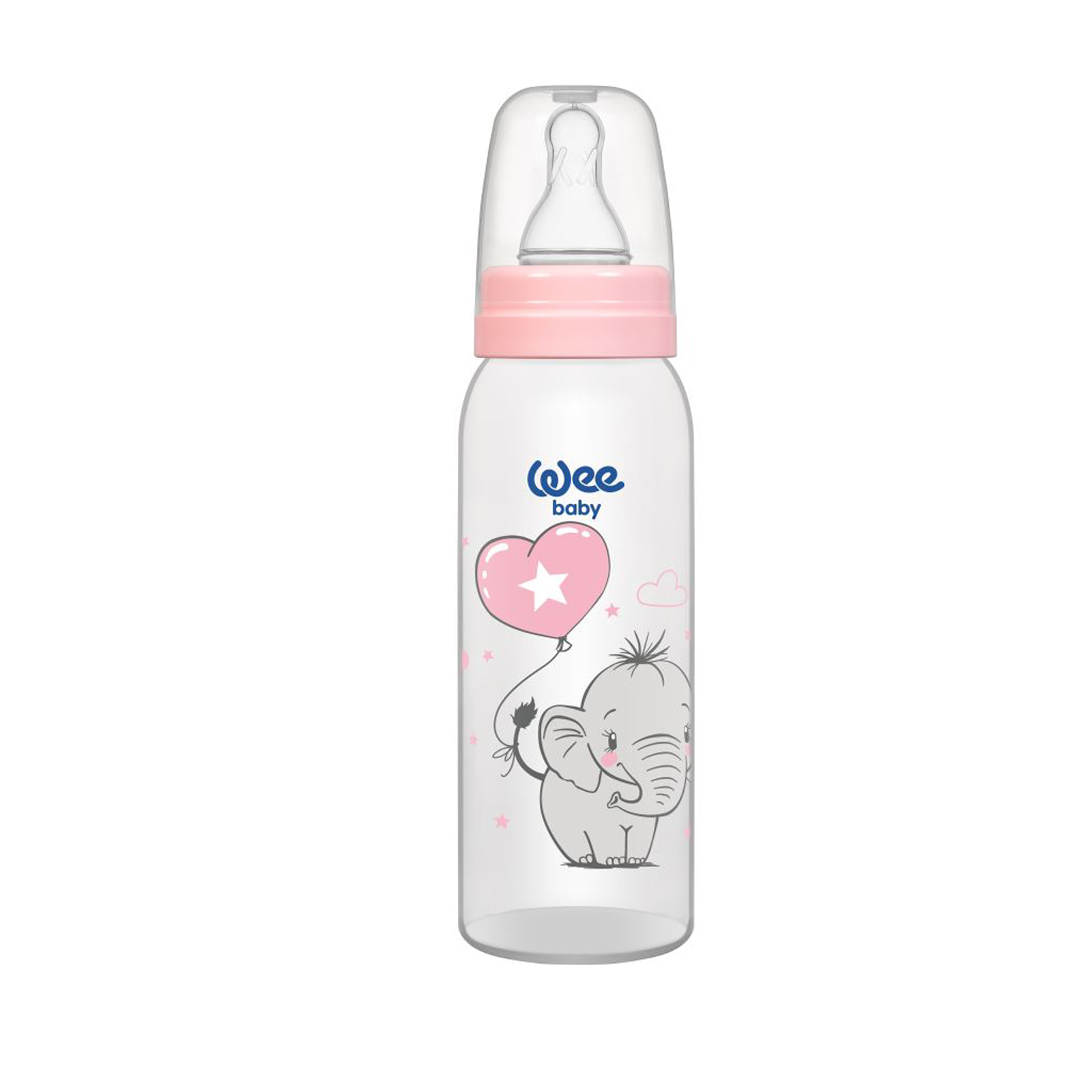 Бутылочка для кормления с силиконовой соской р-р 1, арт. 852 WeeBaby Classic, 250 мл Слон