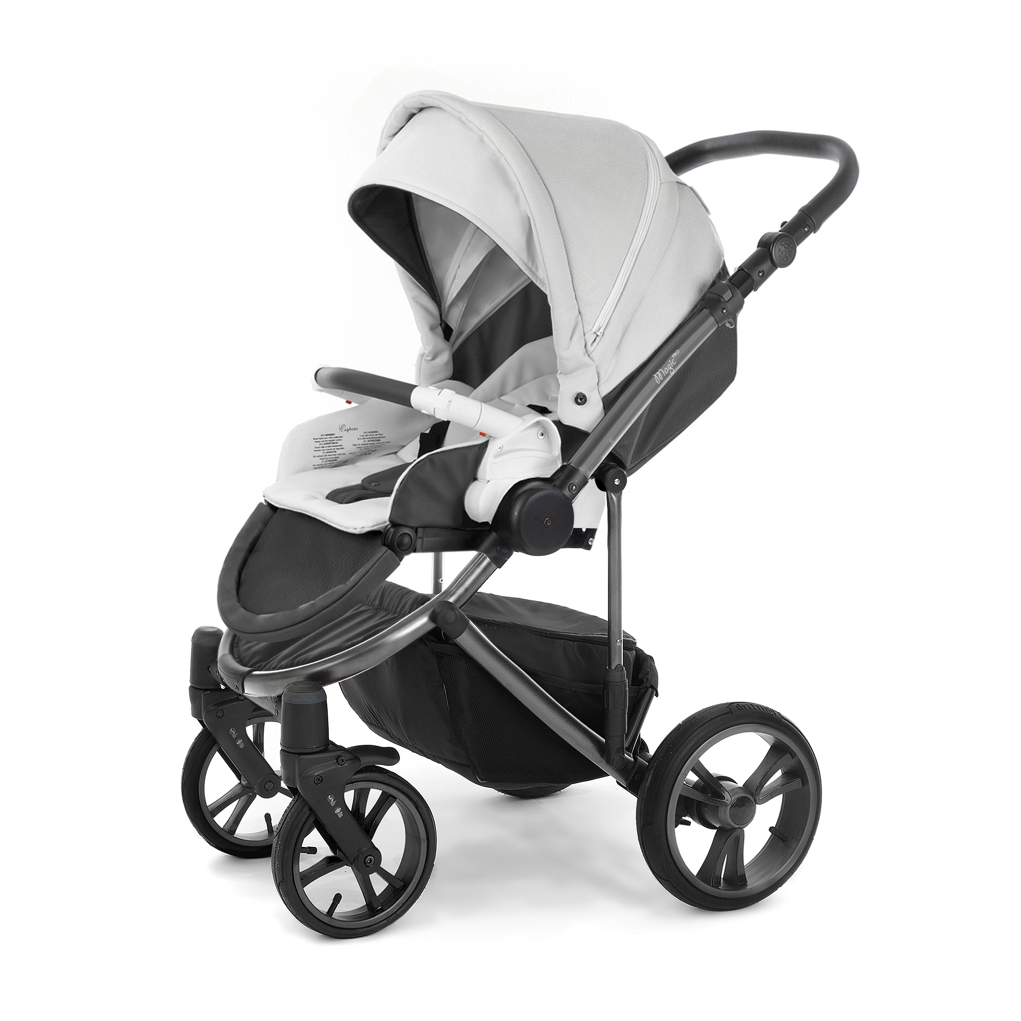 Прогулочная коляска Esspero Magic Alu (шасси Black) White leatherette