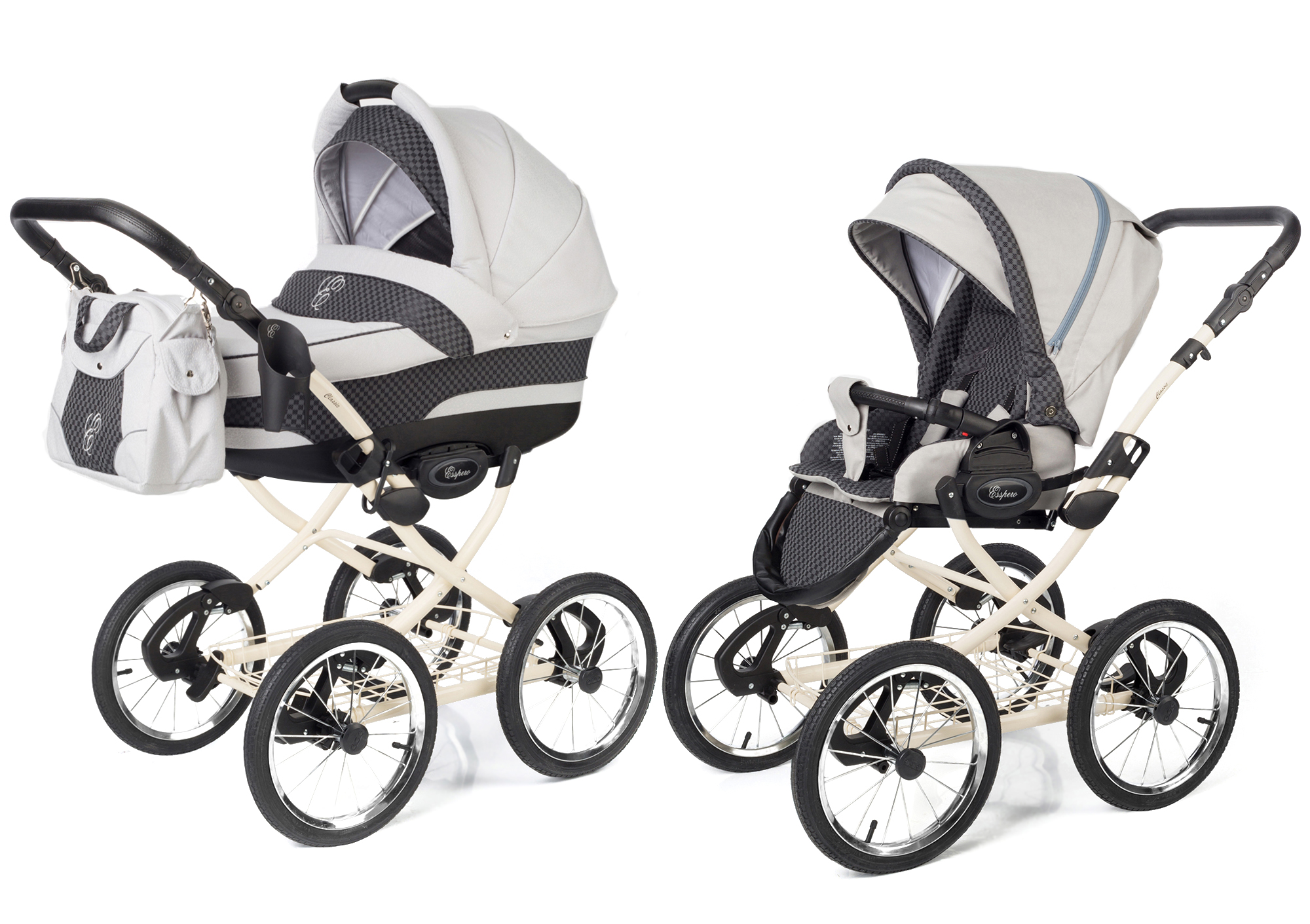 Коляска 2 в 1 Esspero Classic (шасси Beige) Grey Carbon