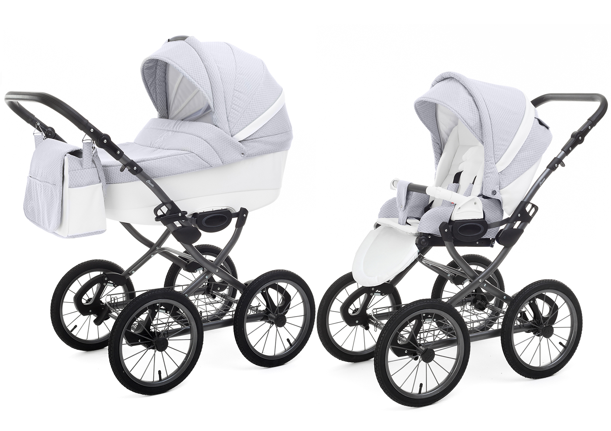 Коляска 2 в 1 Esspero Classic Alu (шасси Grey) Grey Diamond
