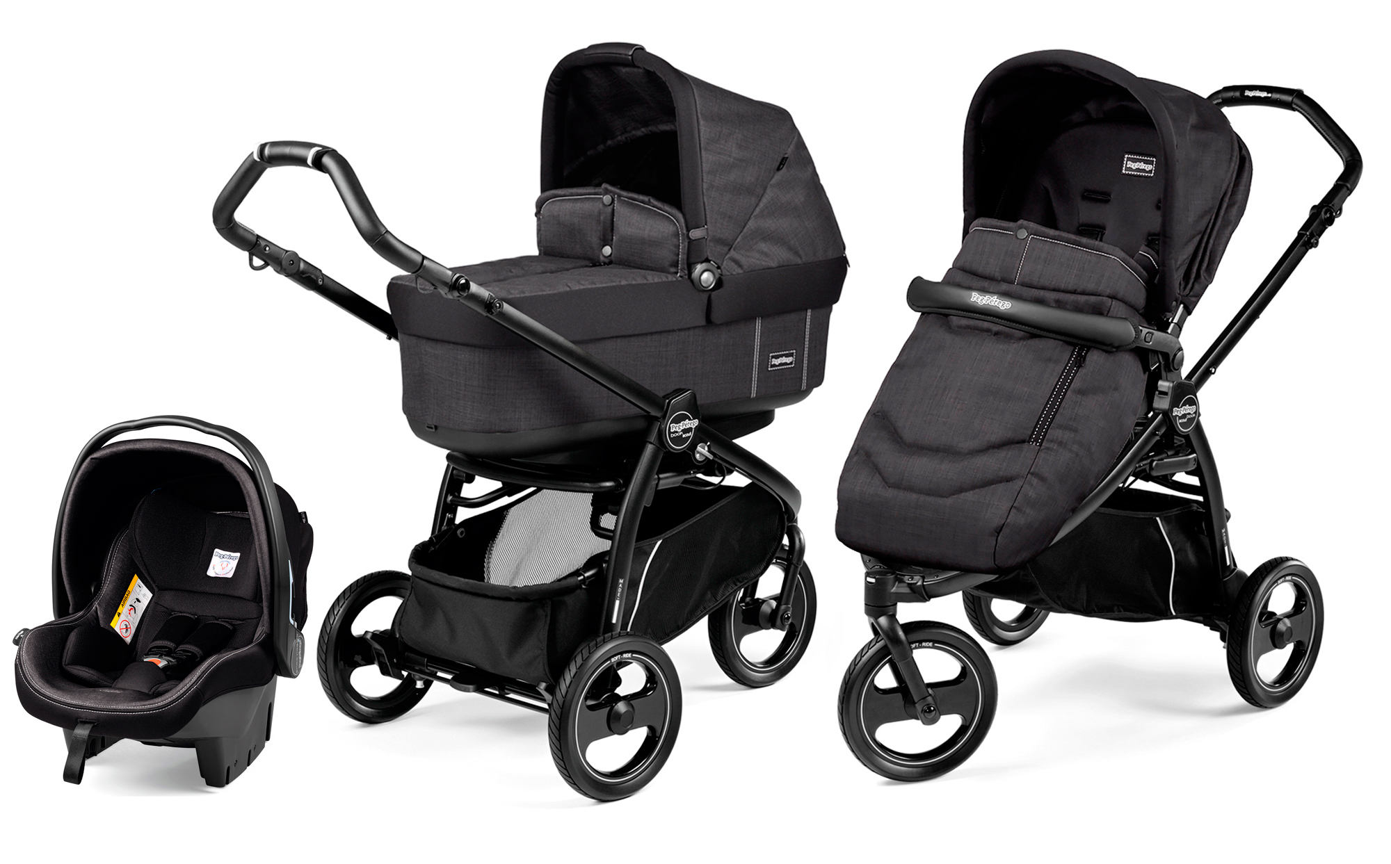 Коляска 3 в 1 Peg Perego Book Scout Pop Up Modular System Onyx