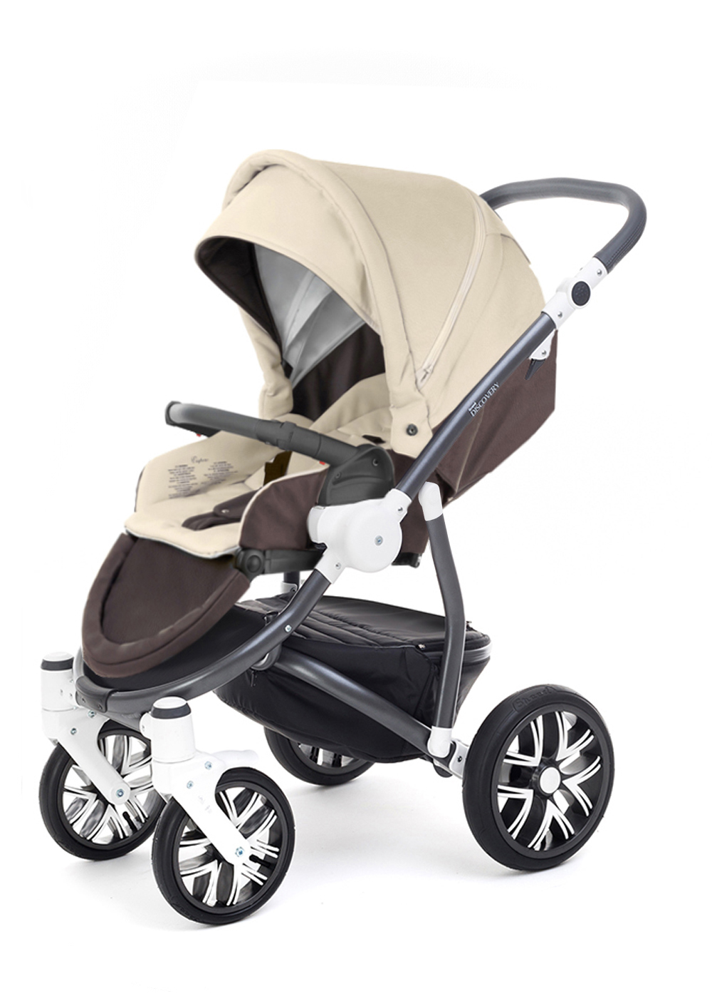 Прогулочная коляска Esspero Grand Discovery (шасси Graphite White) Cream leatherette