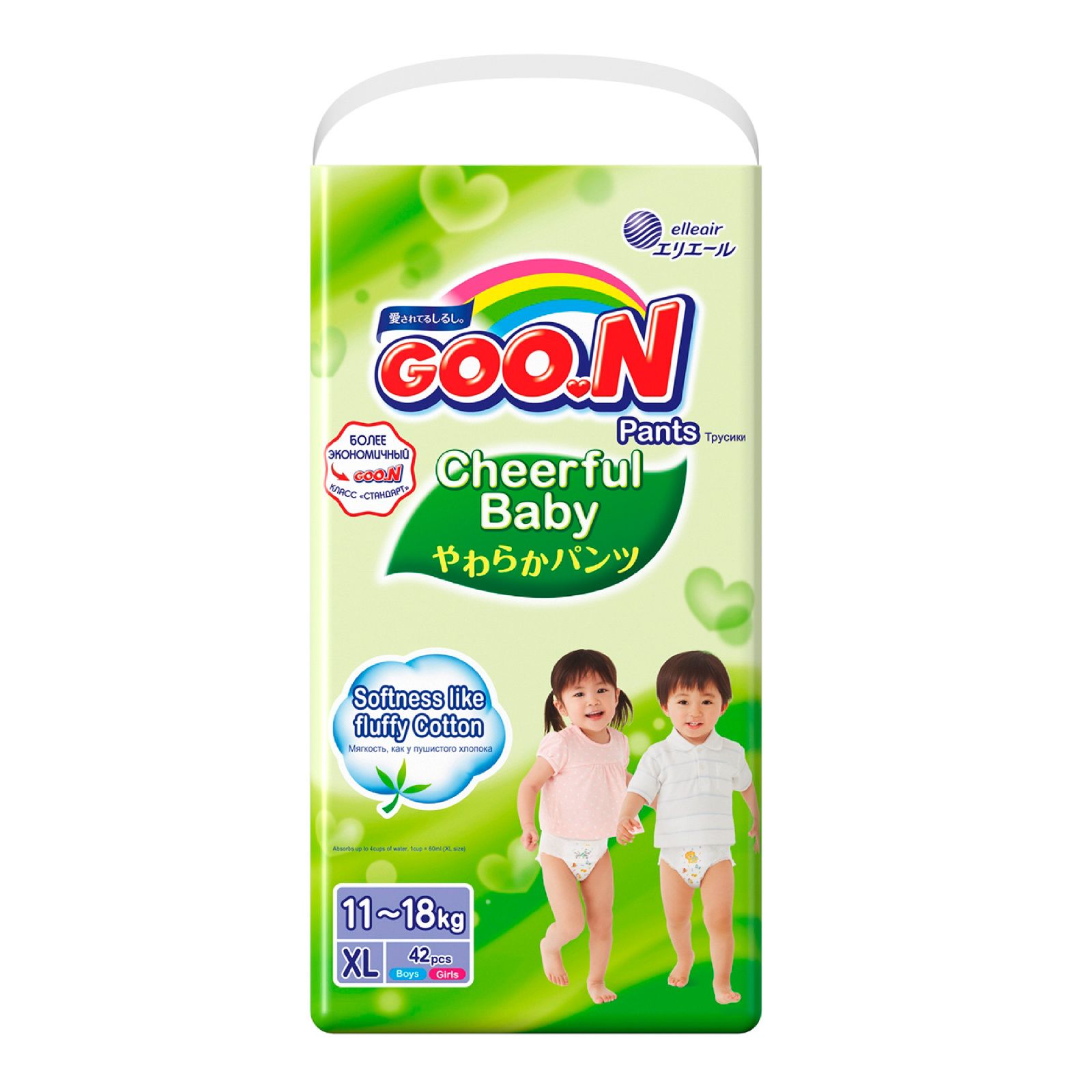 Подгузники-трусики GOO.N Cheerful Baby XL (11-18 кг) 42 шт.