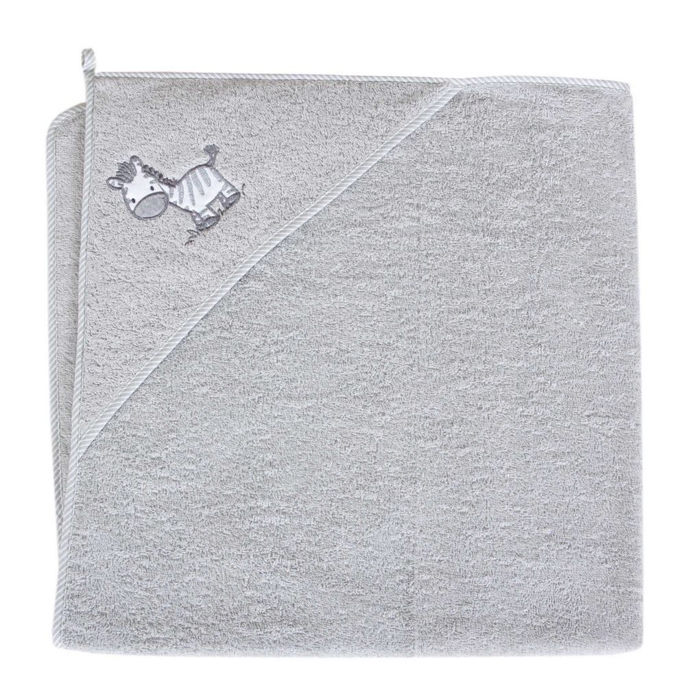 Полотенце-уголок Ceba Baby 100x100 см W-815-002-260 Little Zebra grey