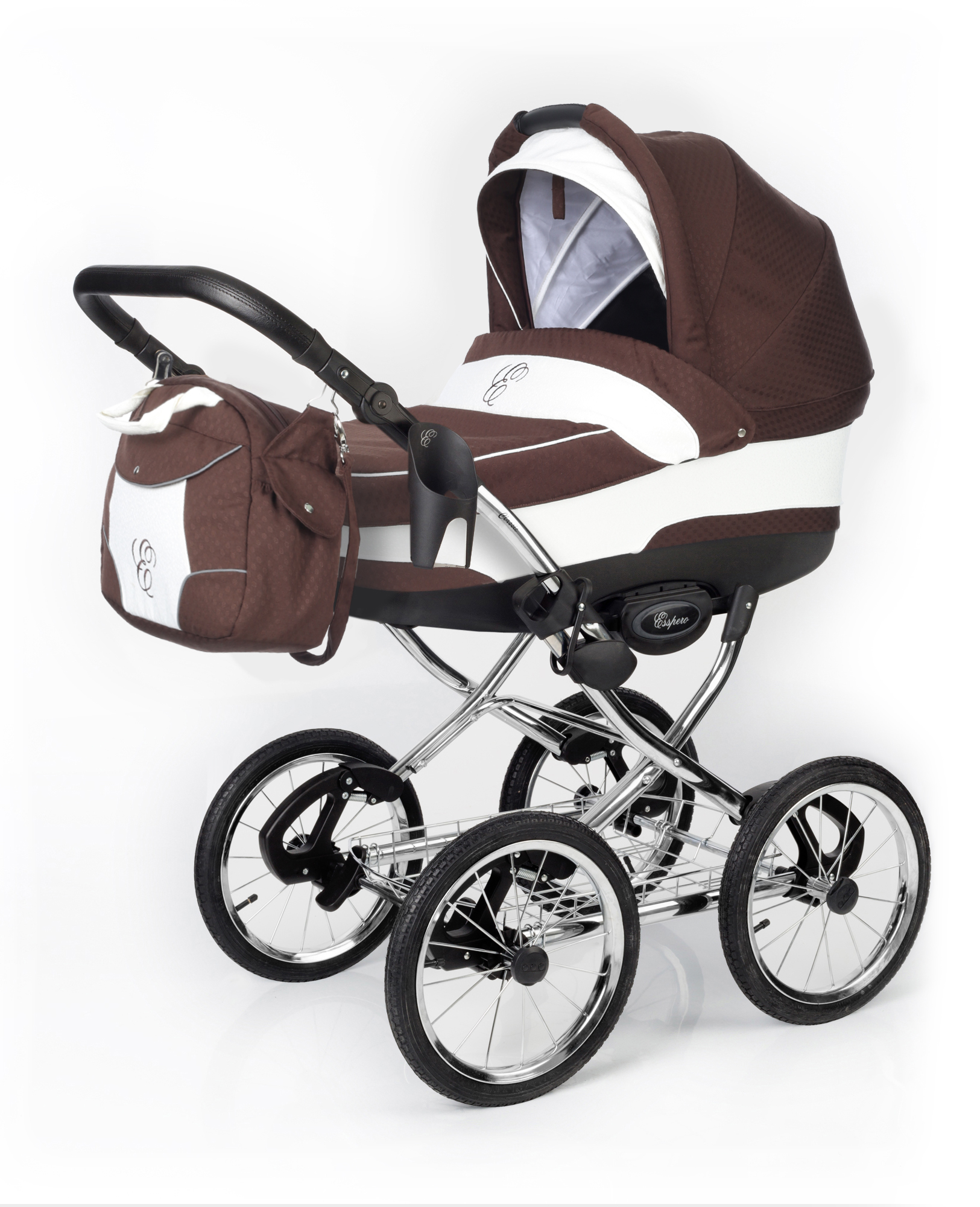 Коляска для новорожденных Esspero Classic (шасси Chrome) Chocco