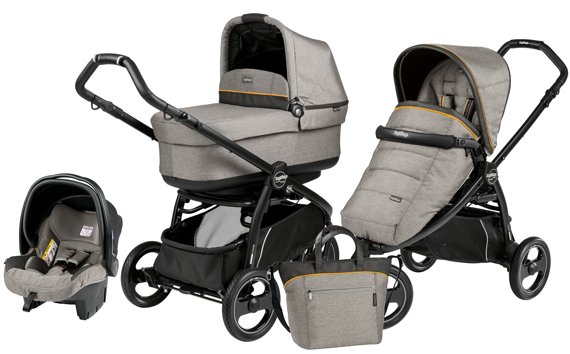 Коляска 3 в 1 Peg Perego Book Scout Pop Up Set Modular Luxe Grey