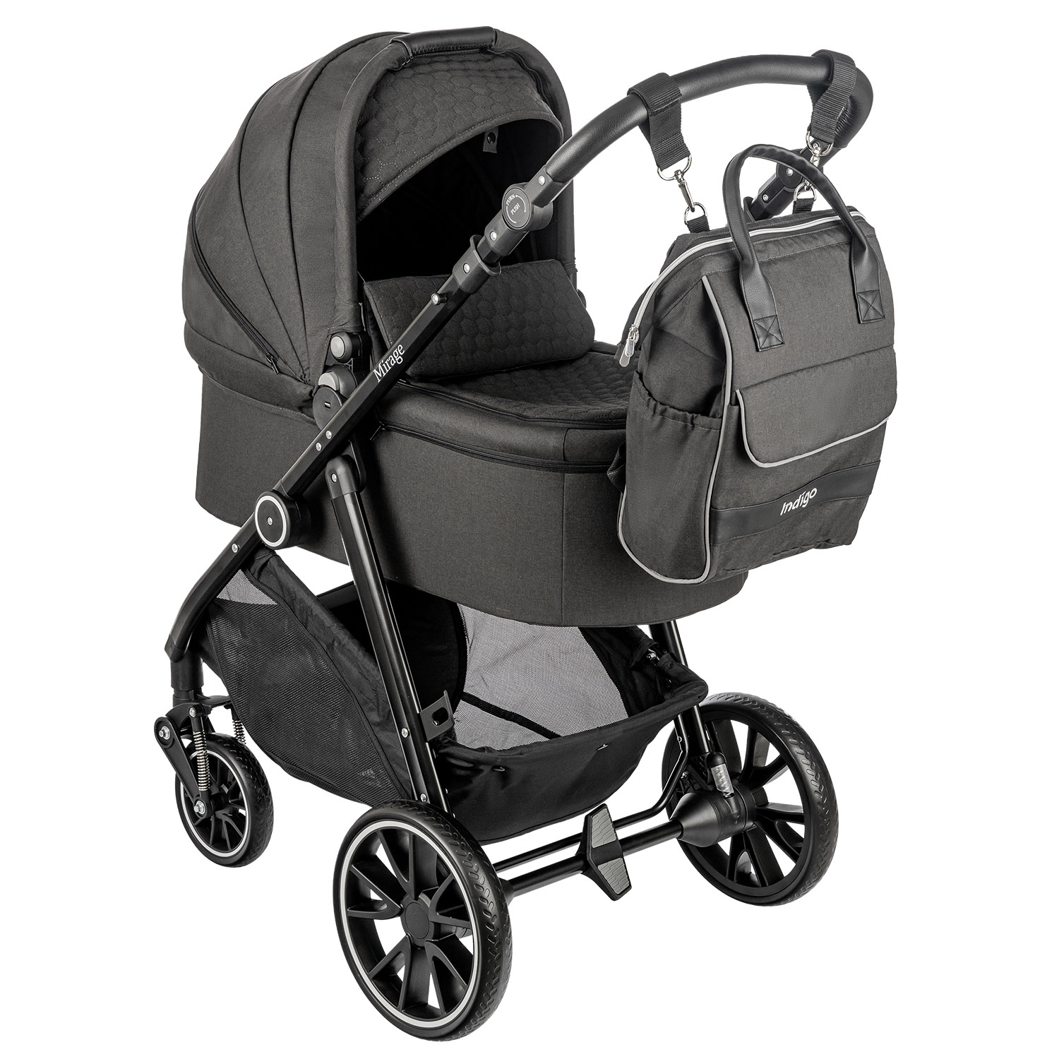 Коляска 2 в 1 INDIGO MIRAGE черный