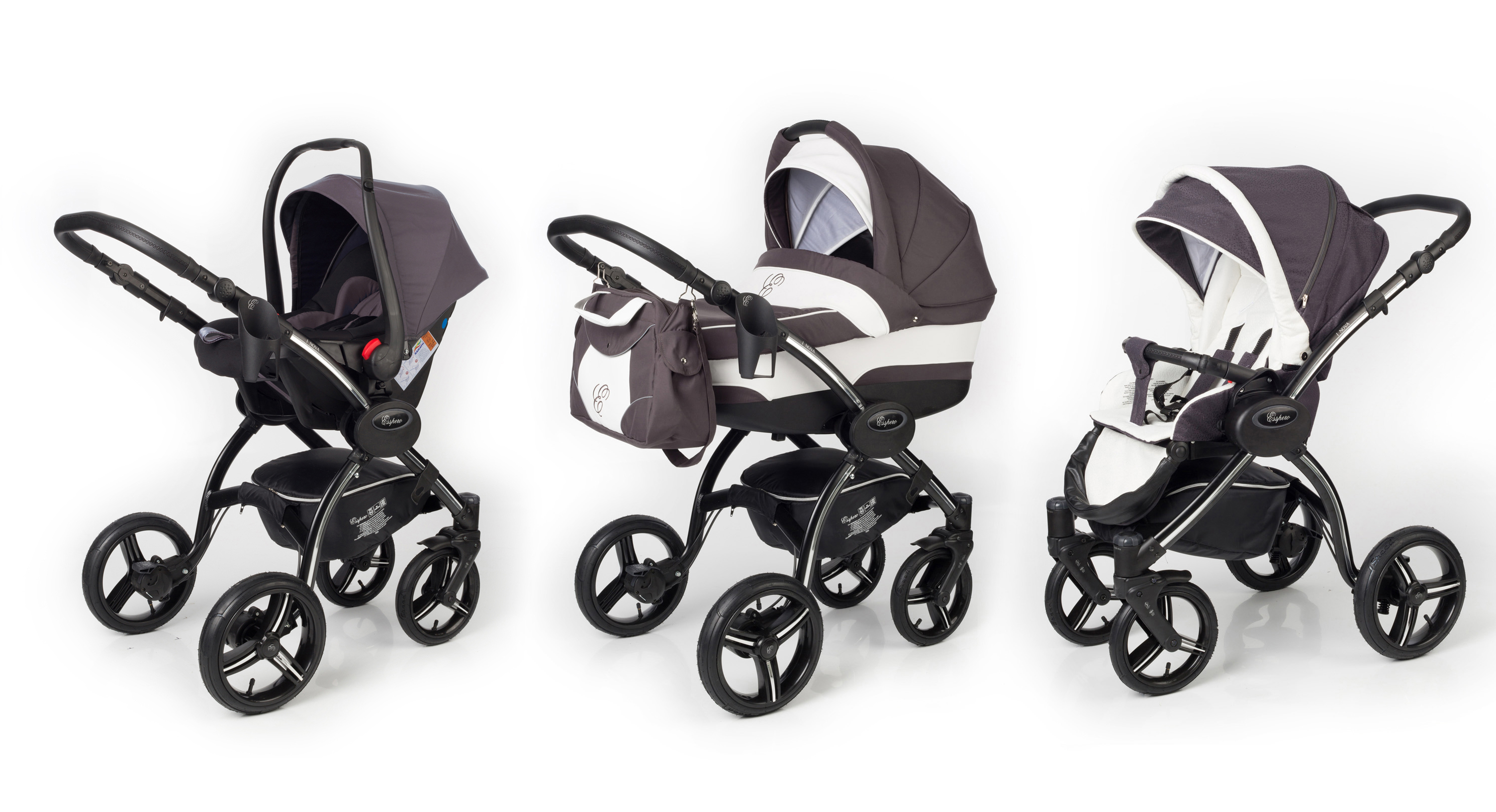 Коляска 3 в 1 Esspero I-Nova (шасси Black) Brown Lux