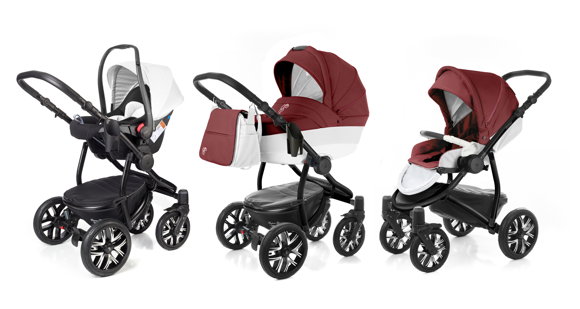 Коляска 3 в 1 Esspero Grand Discovery (шасси Black) Cherry leatherette