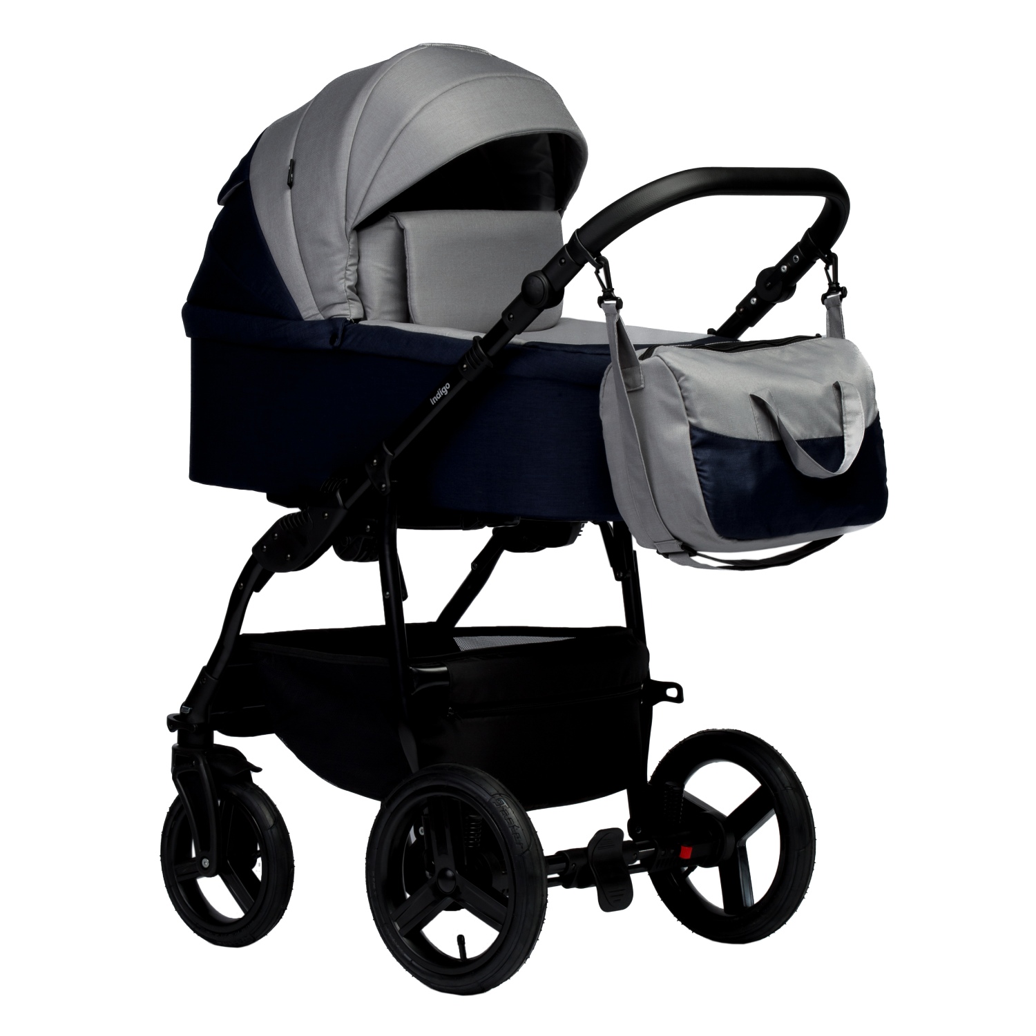 Коляска 2 в 1 Indigo IMPULSE синий+св.серый